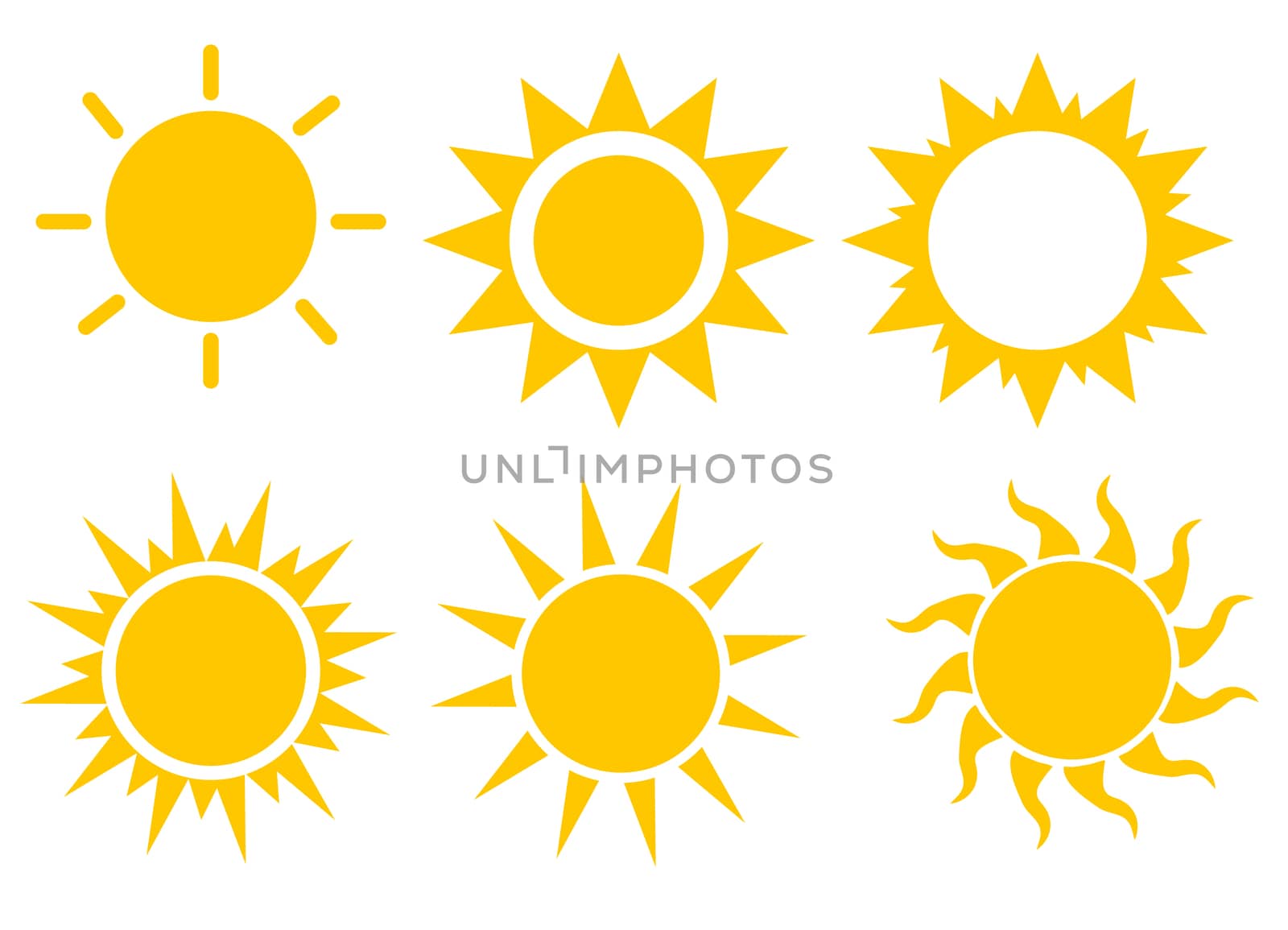 set sun icon on white background. flat style. sun icon for your web site design, logo, app, UI. sun symbol.