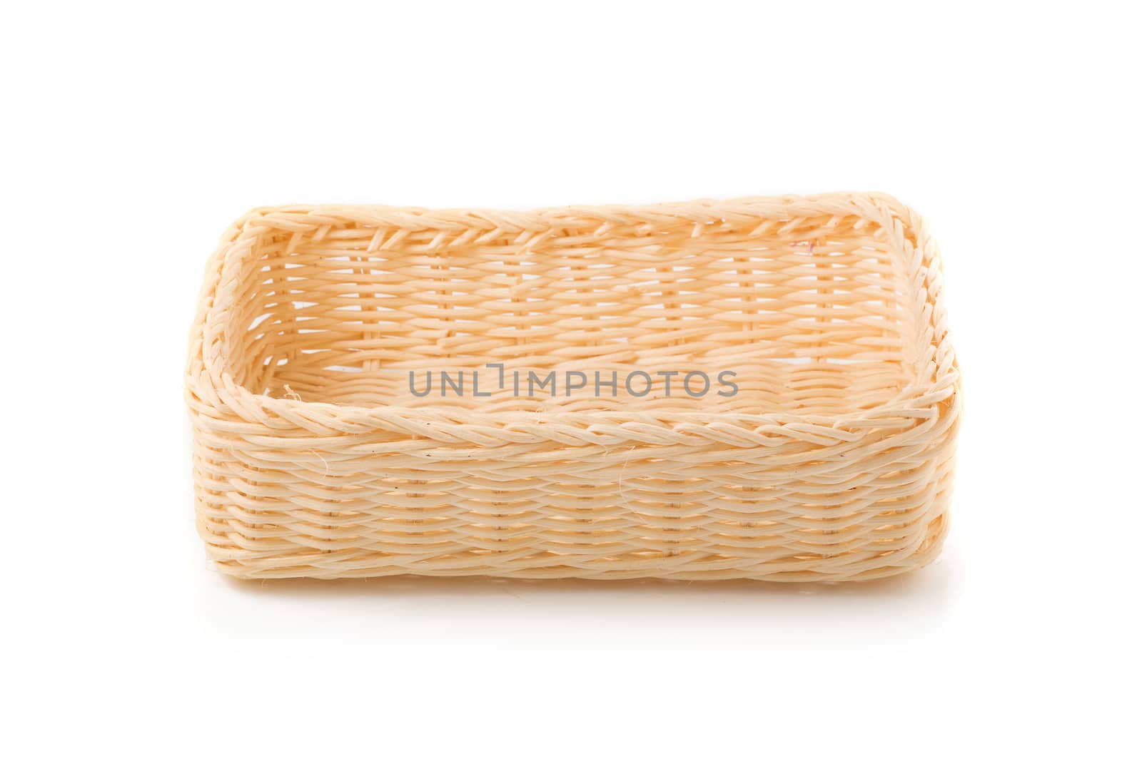 Empty Wicker baskets or bread basket isolated on a white background.