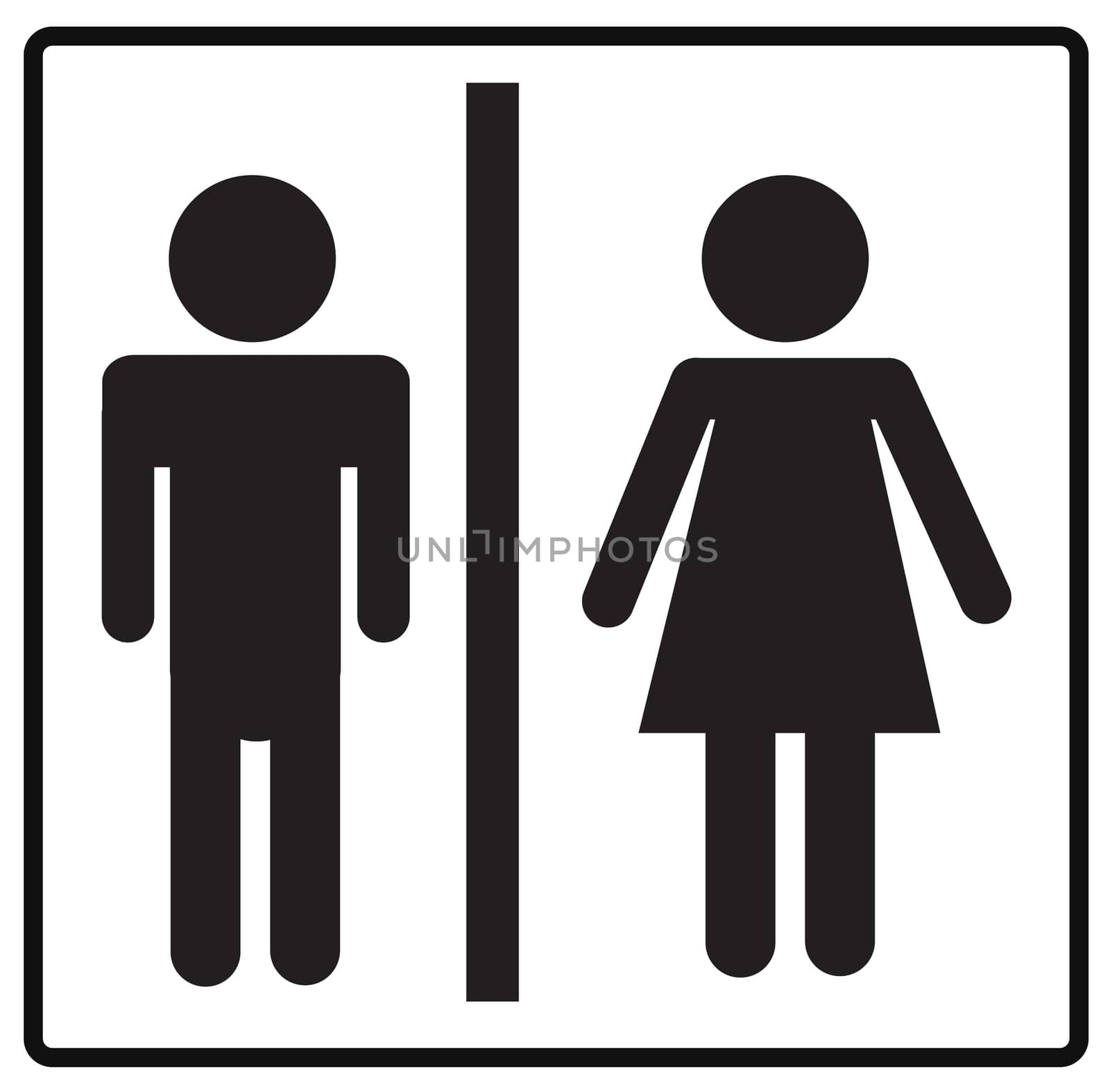 a man and a lady toilet icon on white background. flat style.  t by suthee