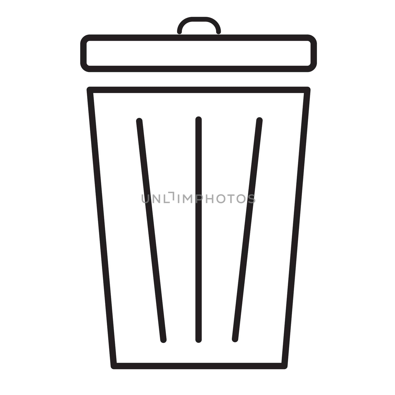 Trash icon on white background. flat style. bin icon for your web site design, logo, app, UI. bin symbol. trash sign.