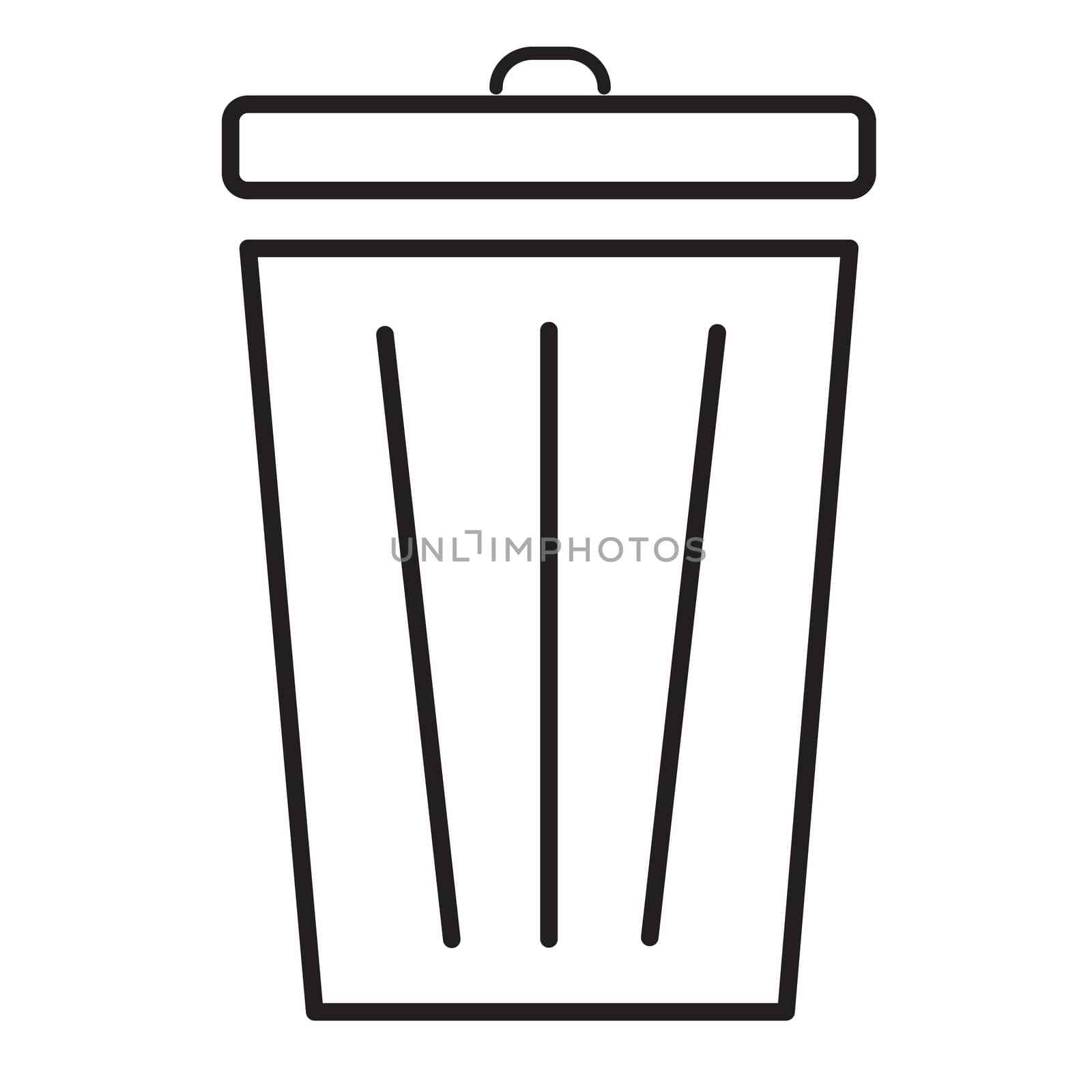 Trash icon on white background. flat style. bin icon for your we by suthee