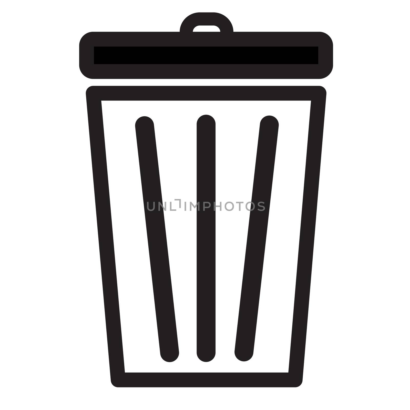 Trash icon on white background. flat style. bin icon for your we by suthee