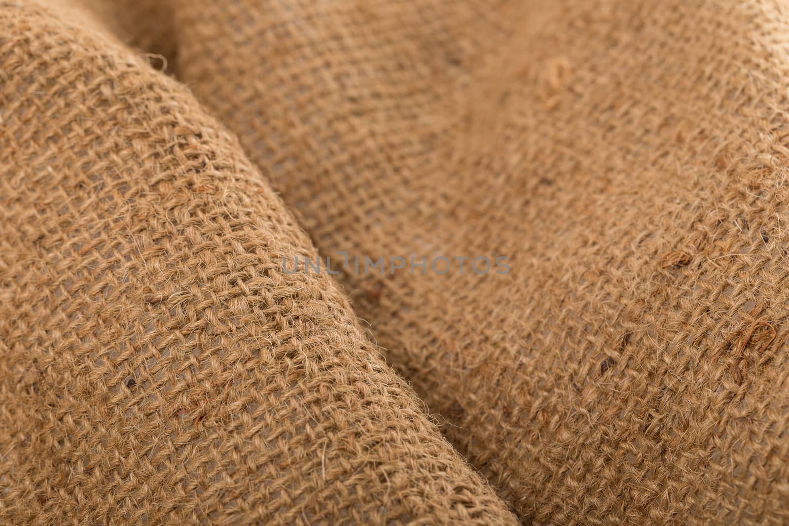 Close up Sack Cloth Tag Isolated on a White background.