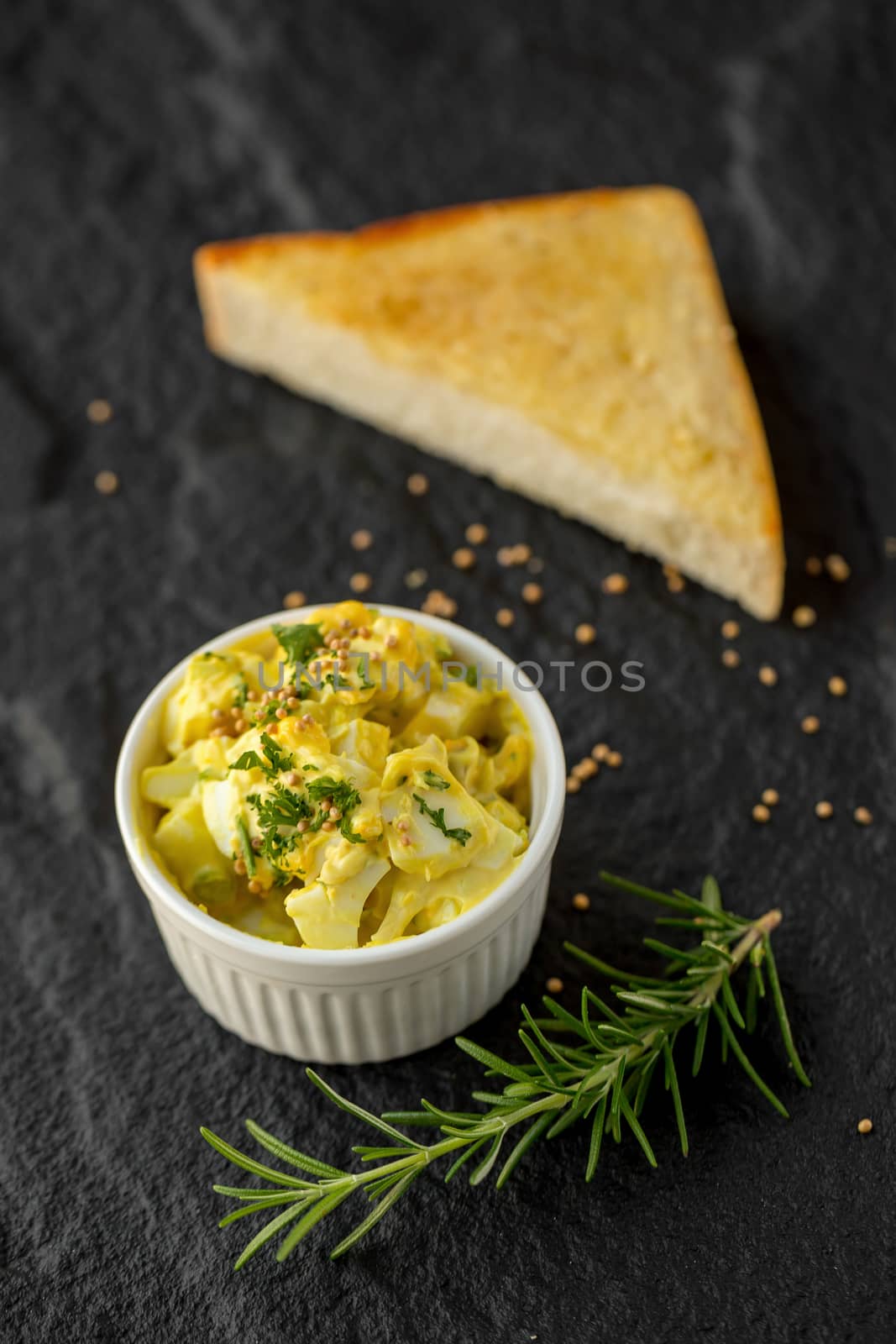 Plate with tasty toasts with honey and cheese by kaiskynet