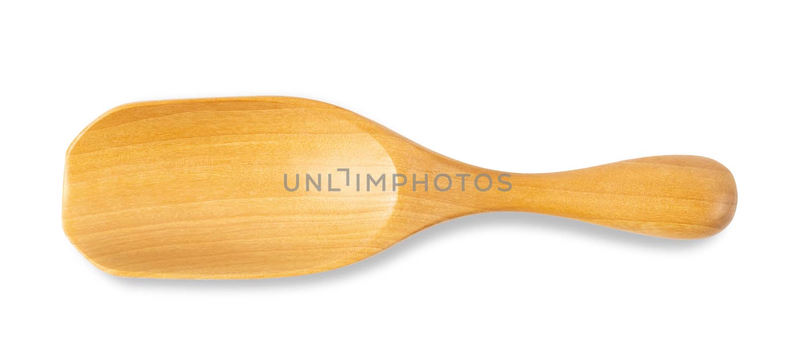 Wooden spoon isolated on a white background.