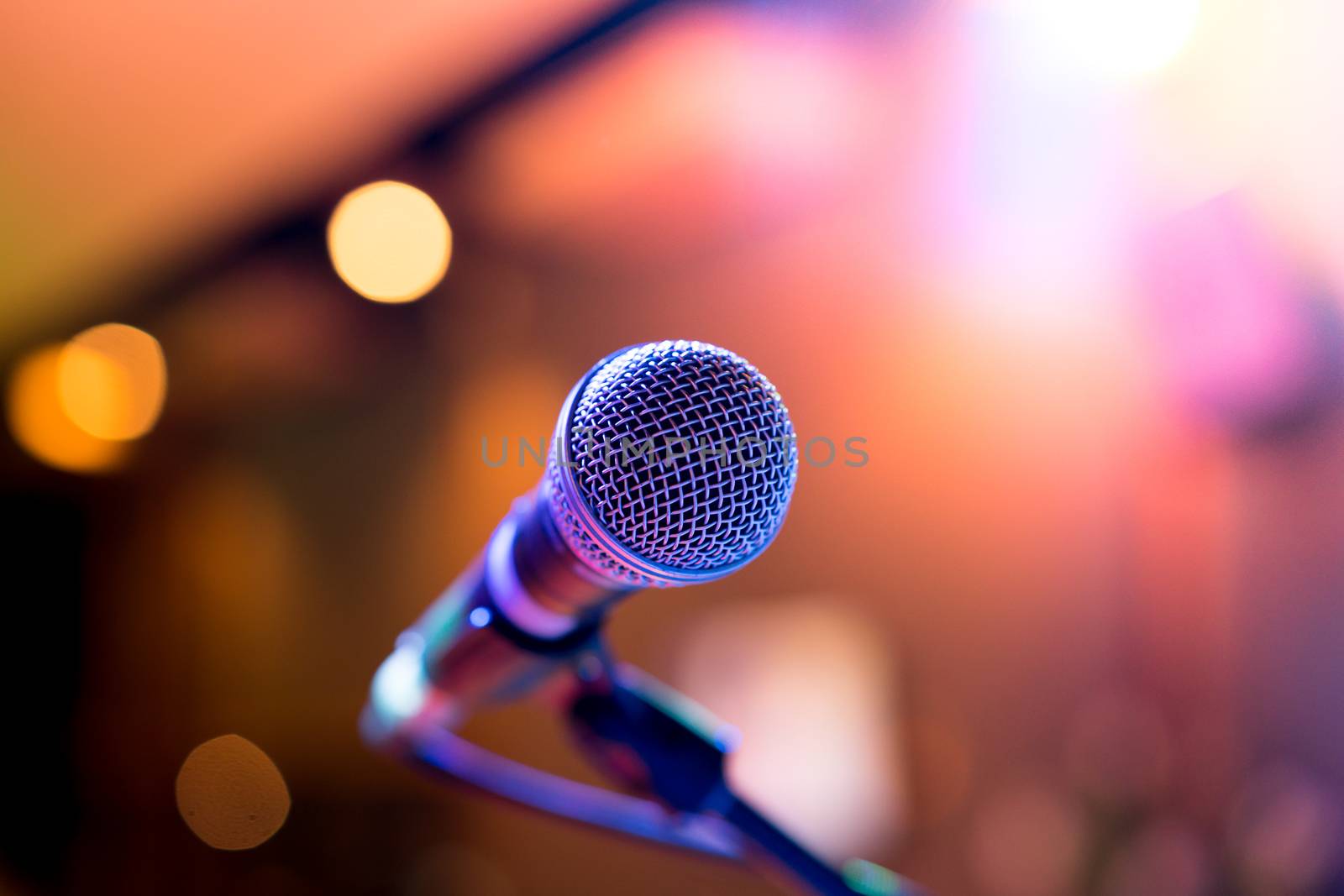 Microphone in party or concert by Alicephoto