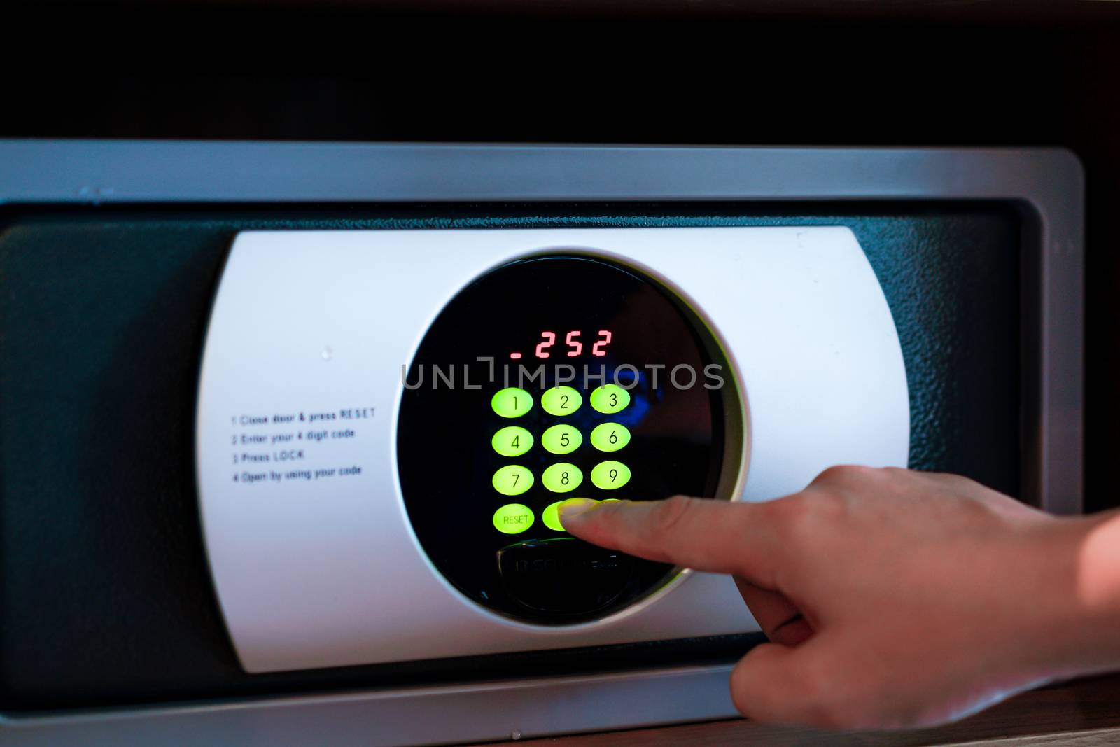 A safe in the hotel with password by Alicephoto