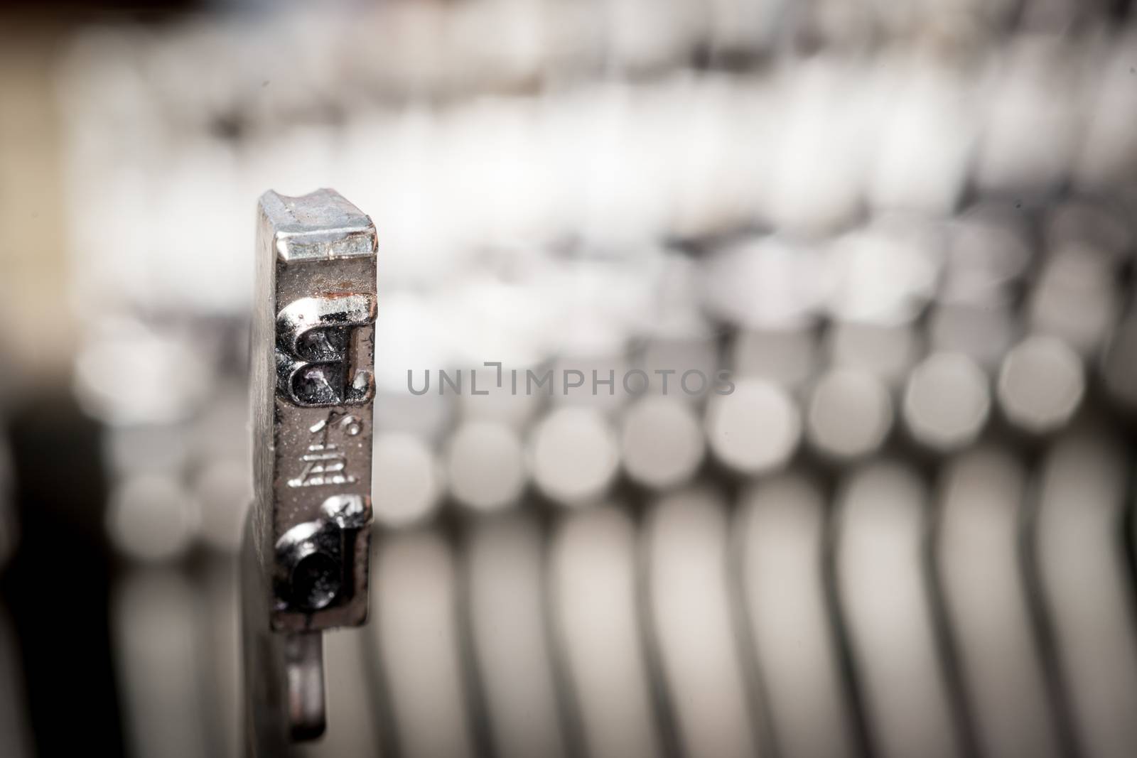 Close up of retro style typewriter in studio by Alicephoto