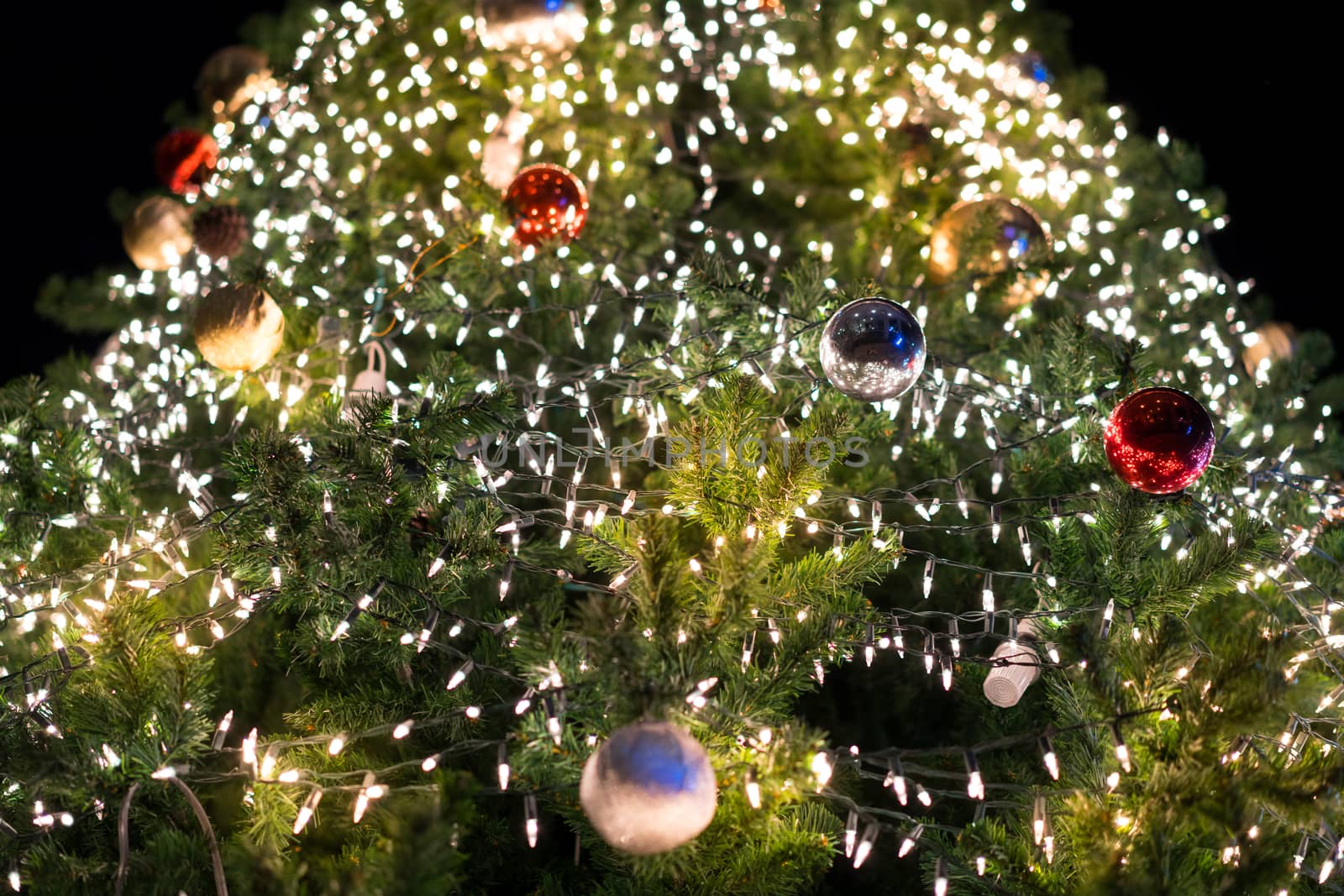 Christmas ball on the tree for decoration by Alicephoto