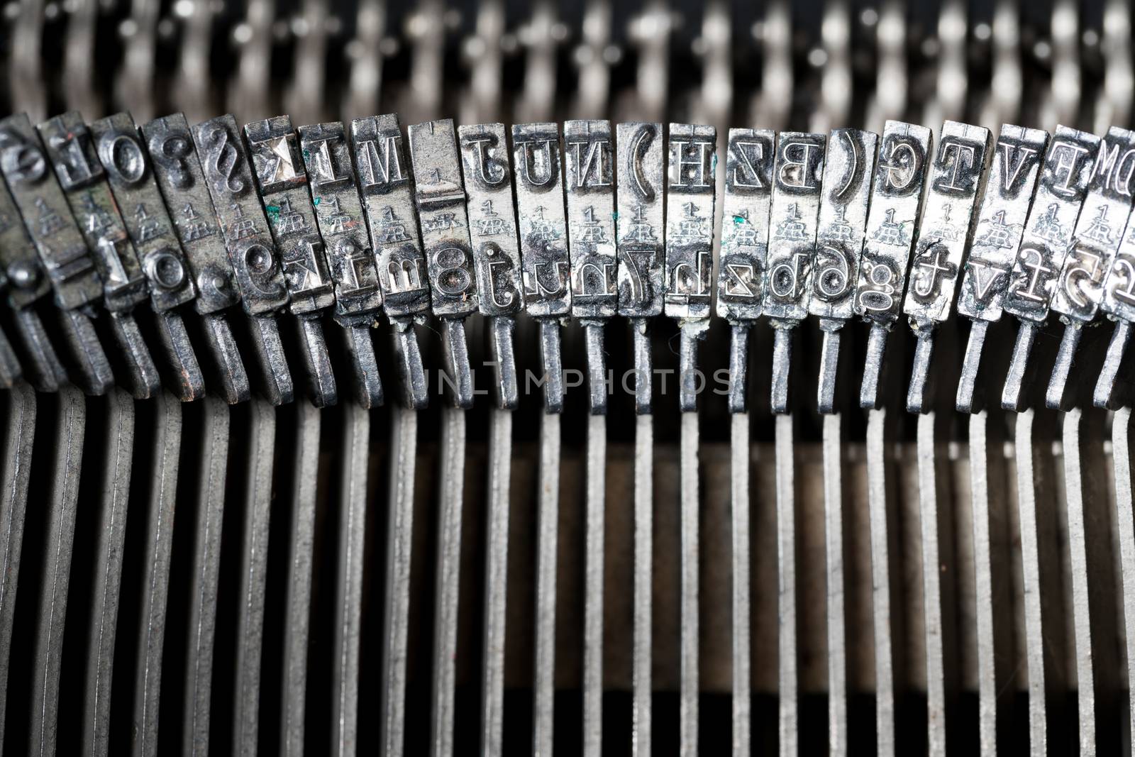 Close up of retro style typewriter in studio