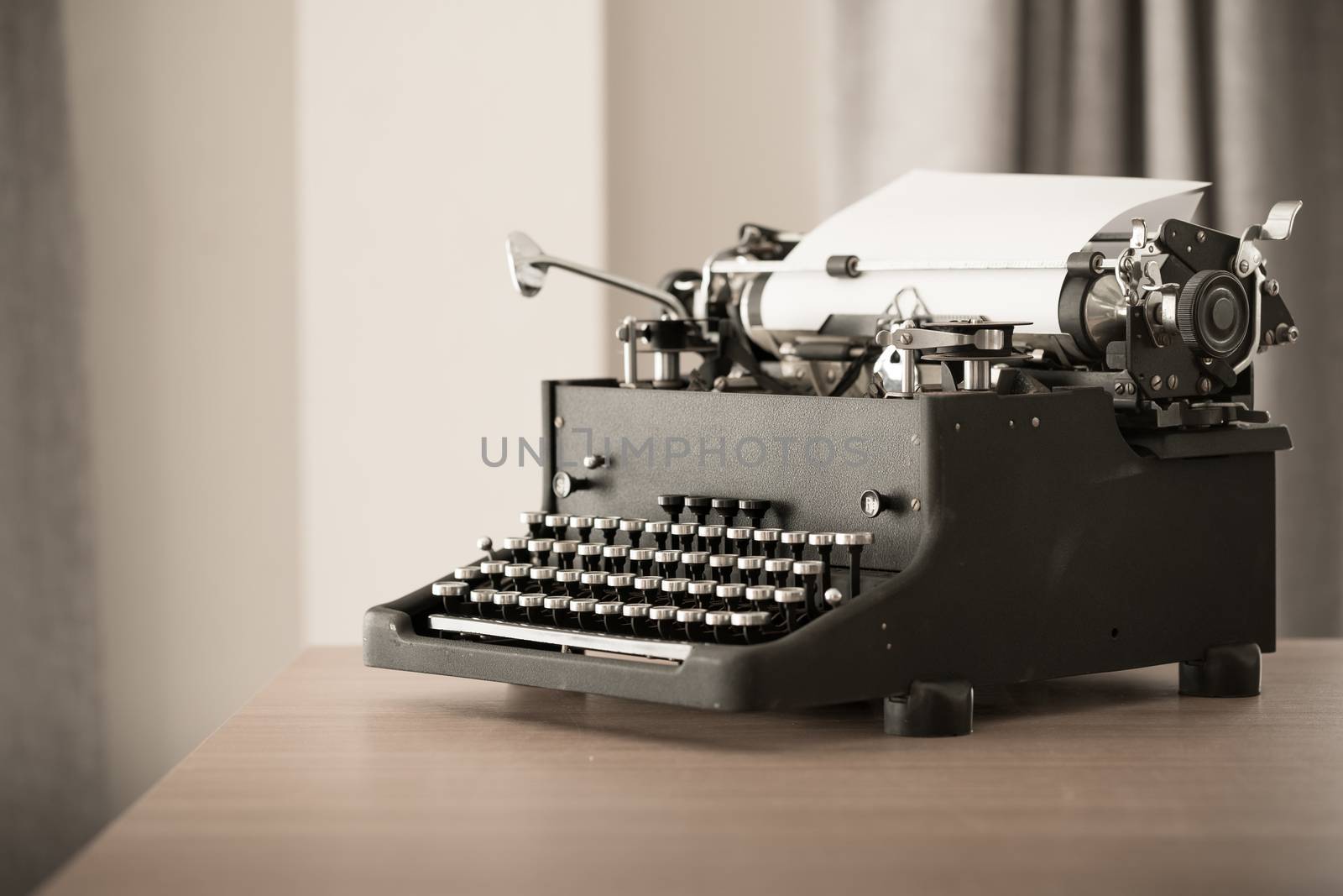 Retro style typewriter in studio