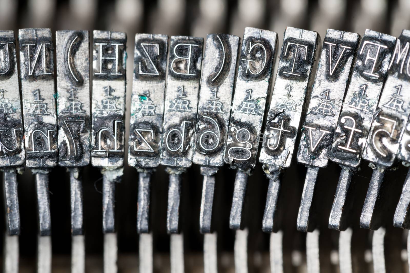 Close up of retro style typewriter in studio by Alicephoto