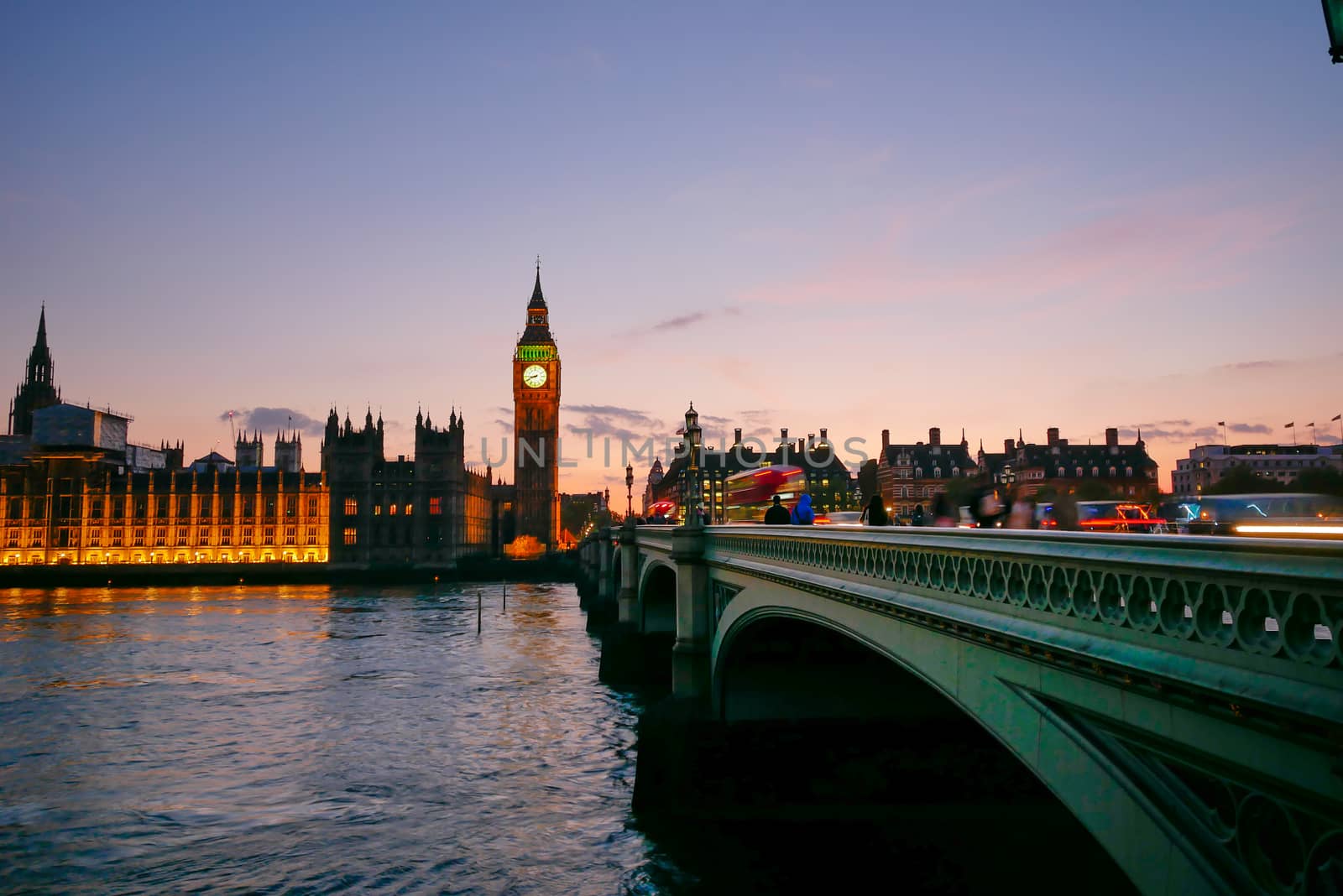 Big Ben and Westminster abbey in London, England by Alicephoto