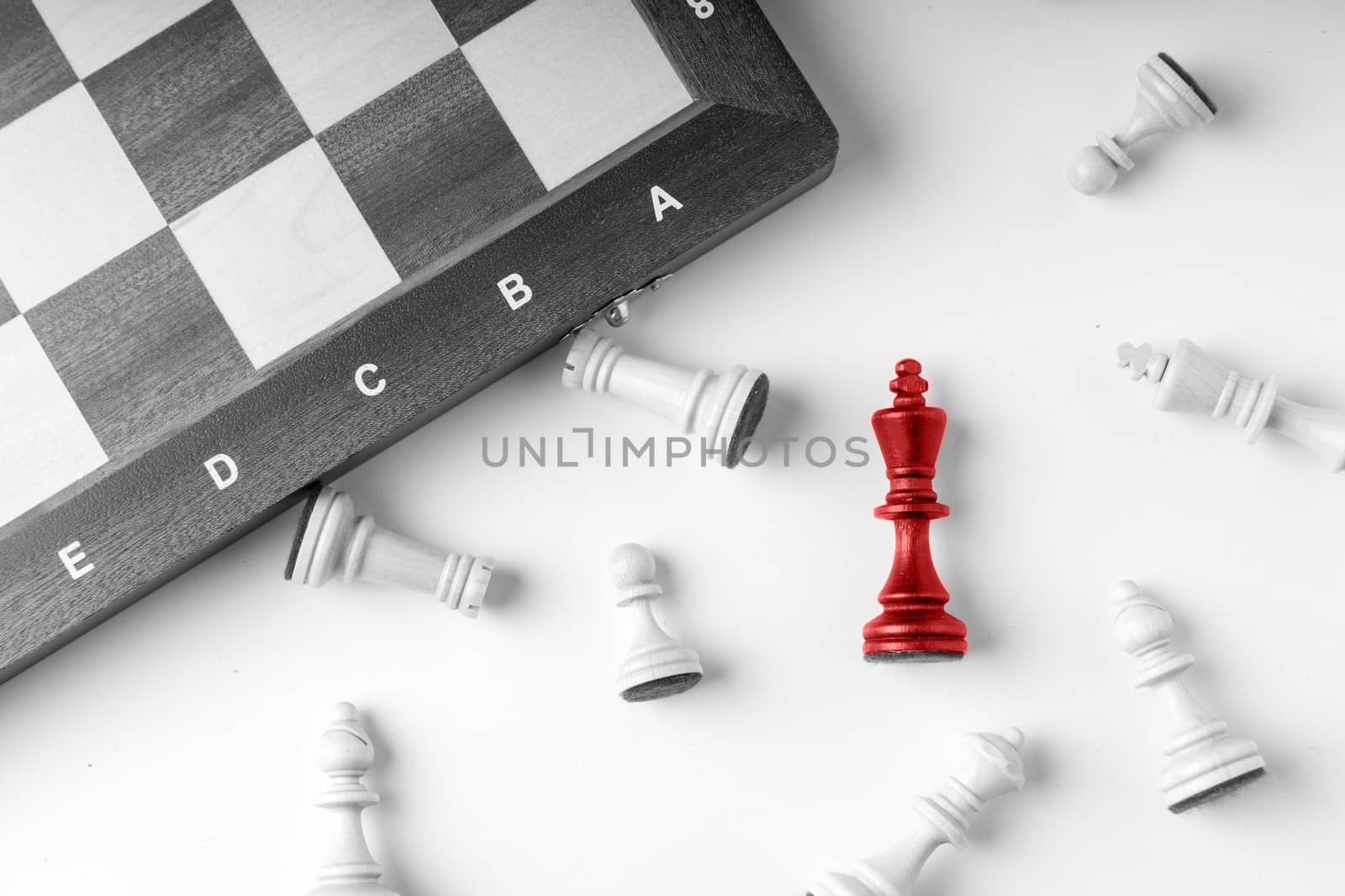 Chess business concept, leader & success from top view by Alicephoto