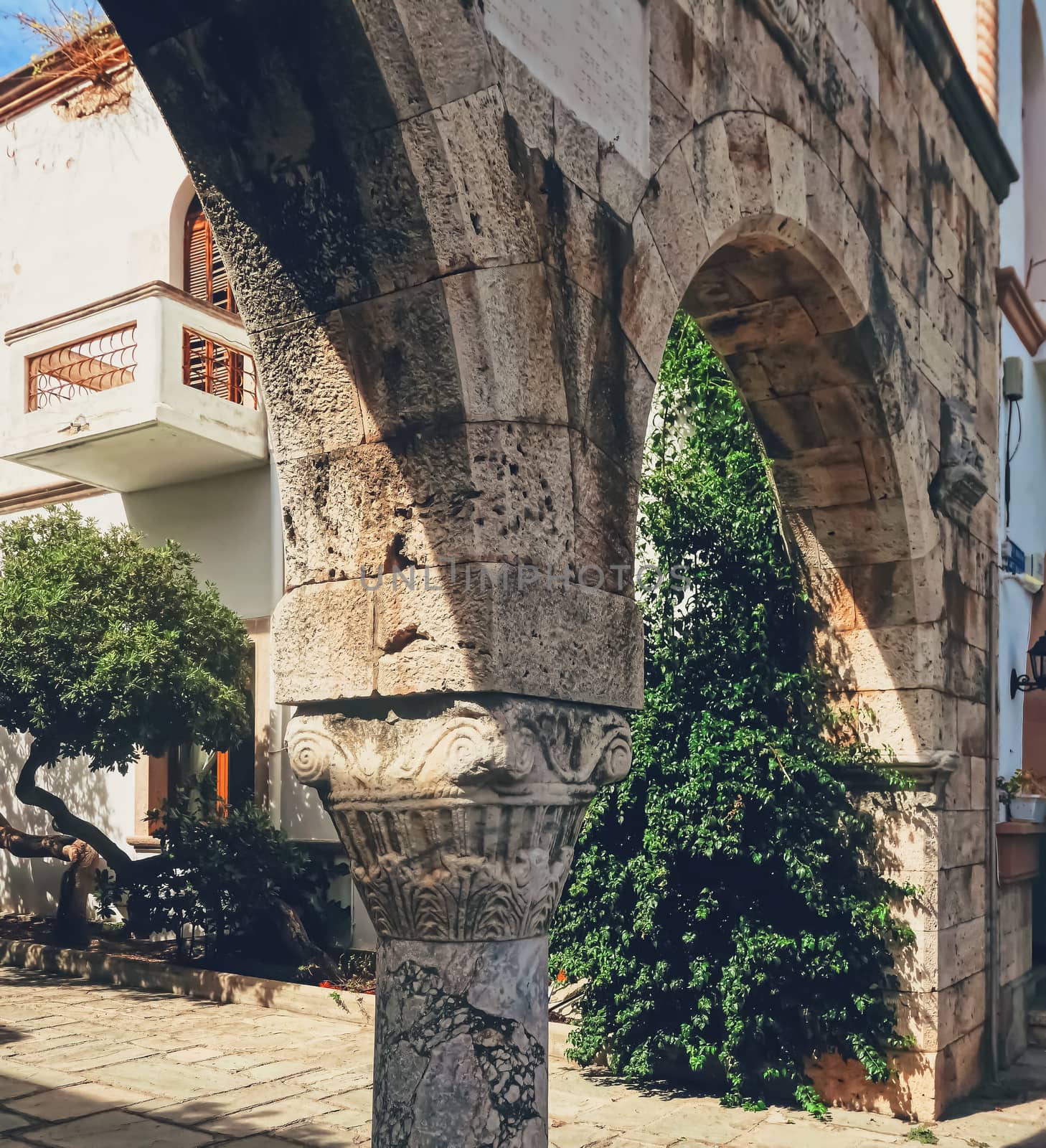 Architectural details on ancient streets of Kos Island in Greece, travel and sightseeing by Anneleven