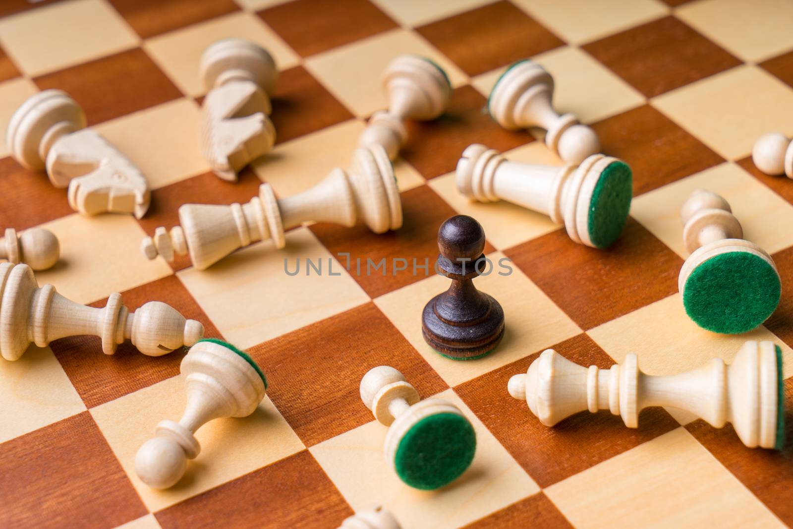 Chess business concept, leader & success from top view by Alicephoto