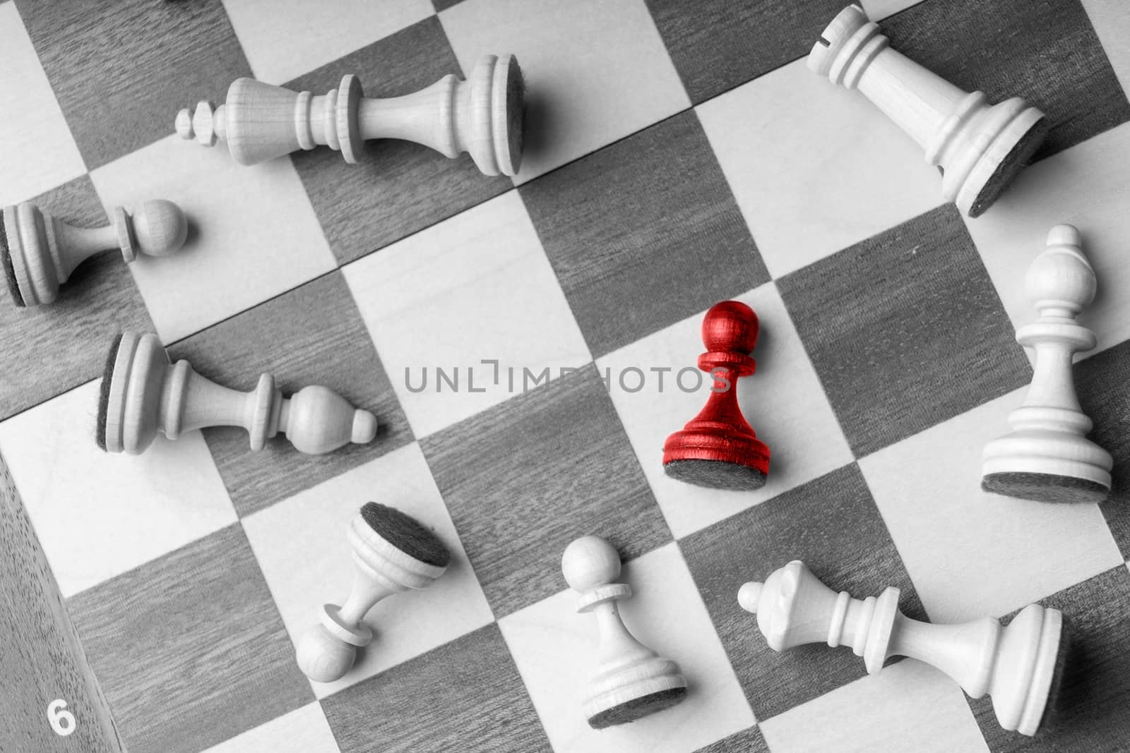 Chess business concept, leader & success from top view by Alicephoto