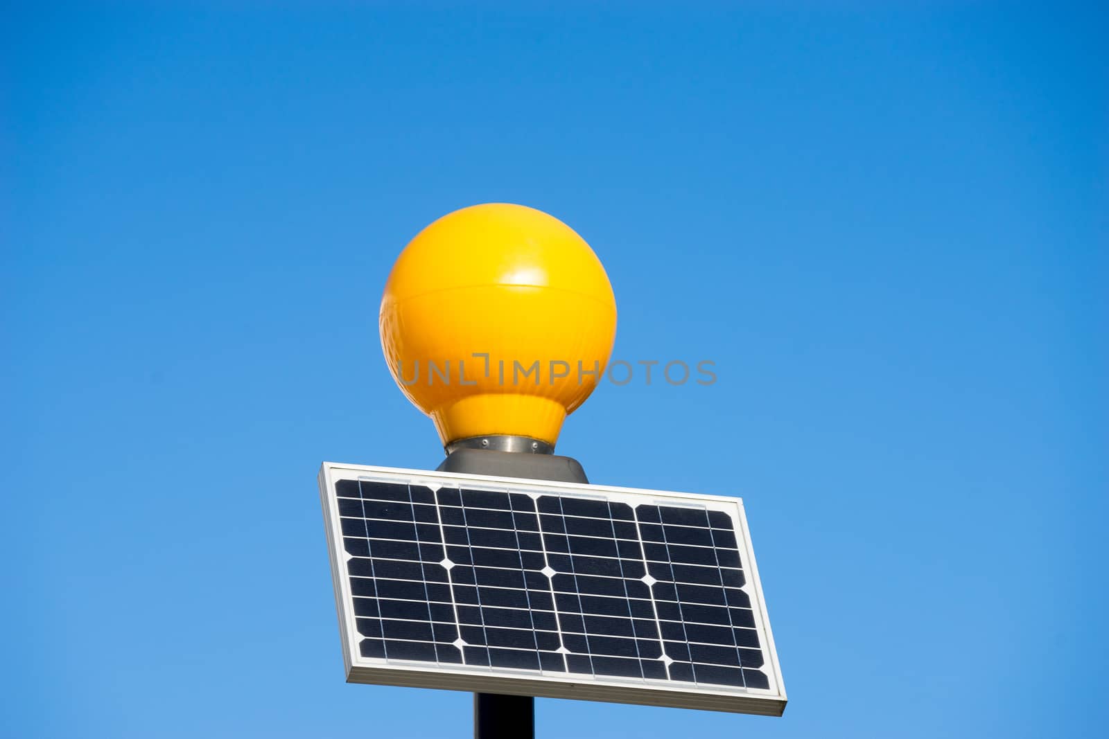 Traffic light from solar cell panel