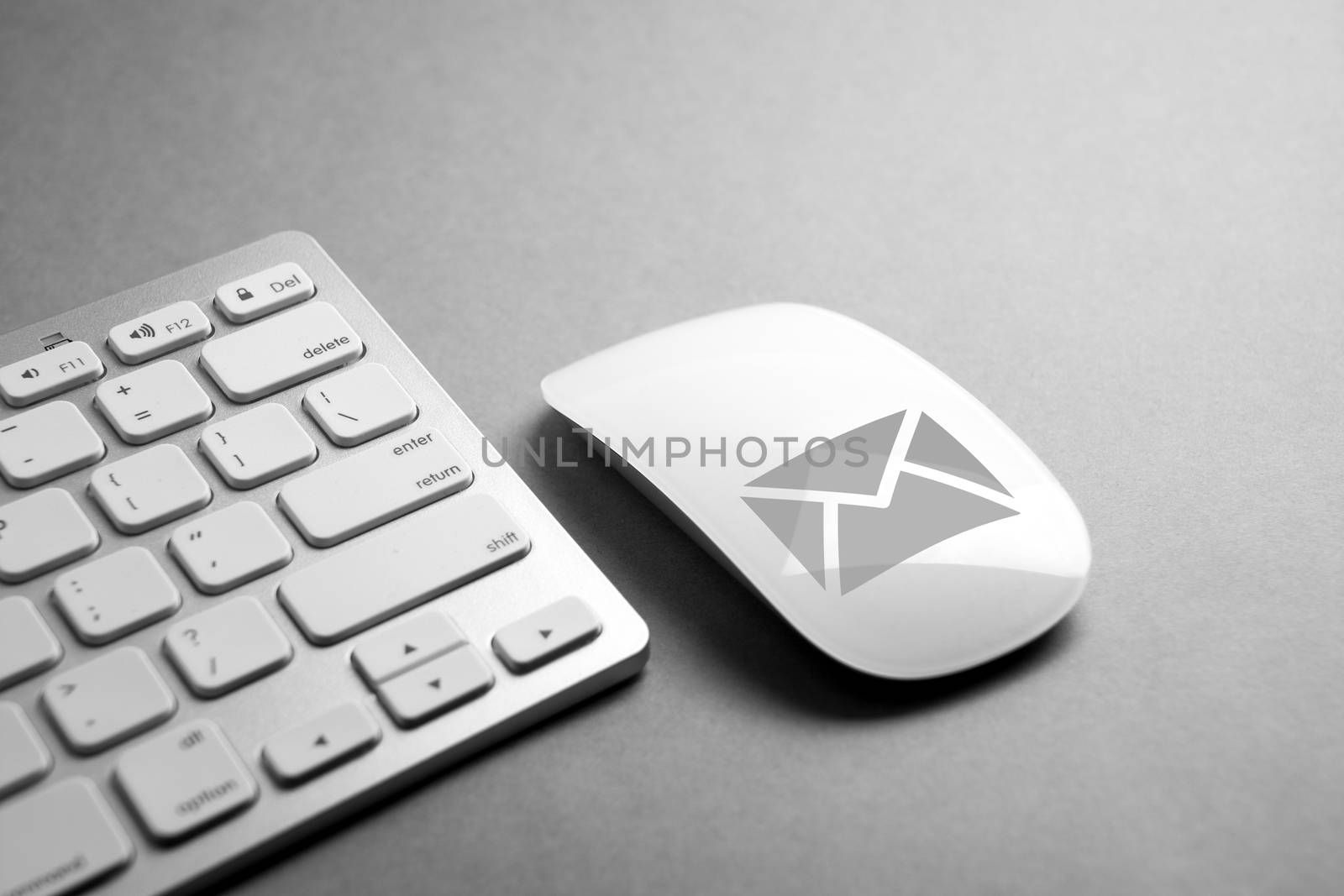 Email ,telephone, & contact us icon on computer mouse