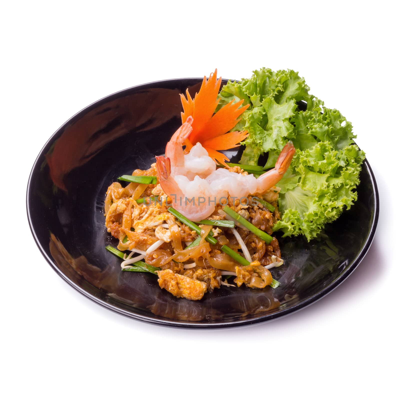 Fried noodle Thai style with prawns Stir fry noodles with shrimp by kaiskynet