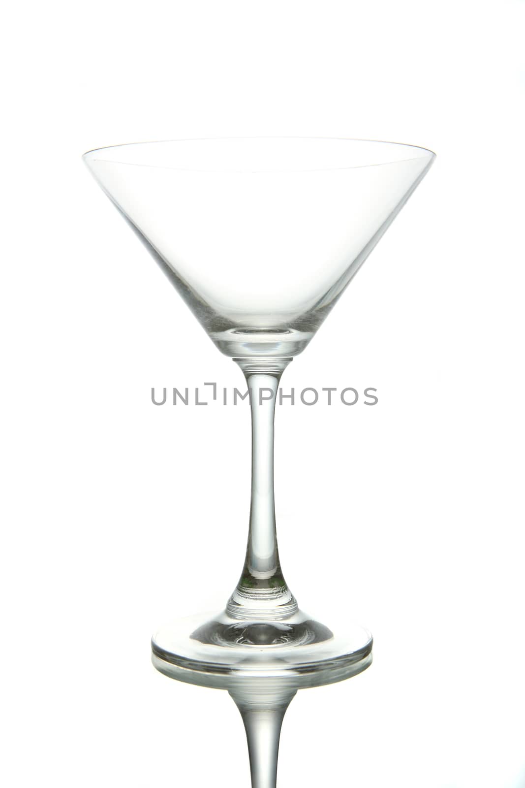 single empty wine glass isolated on the white background 