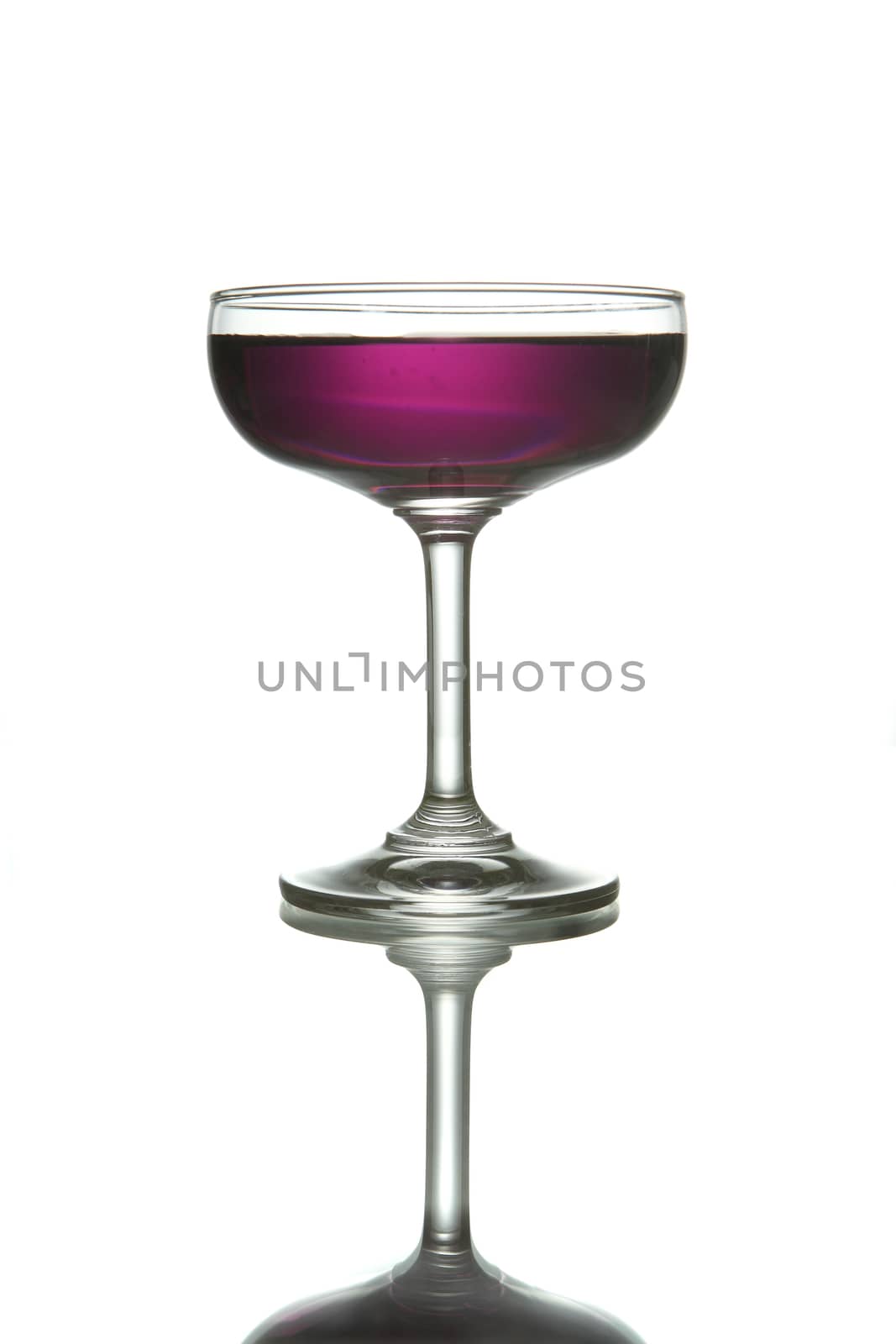 Red wine glass isolated on white background 
