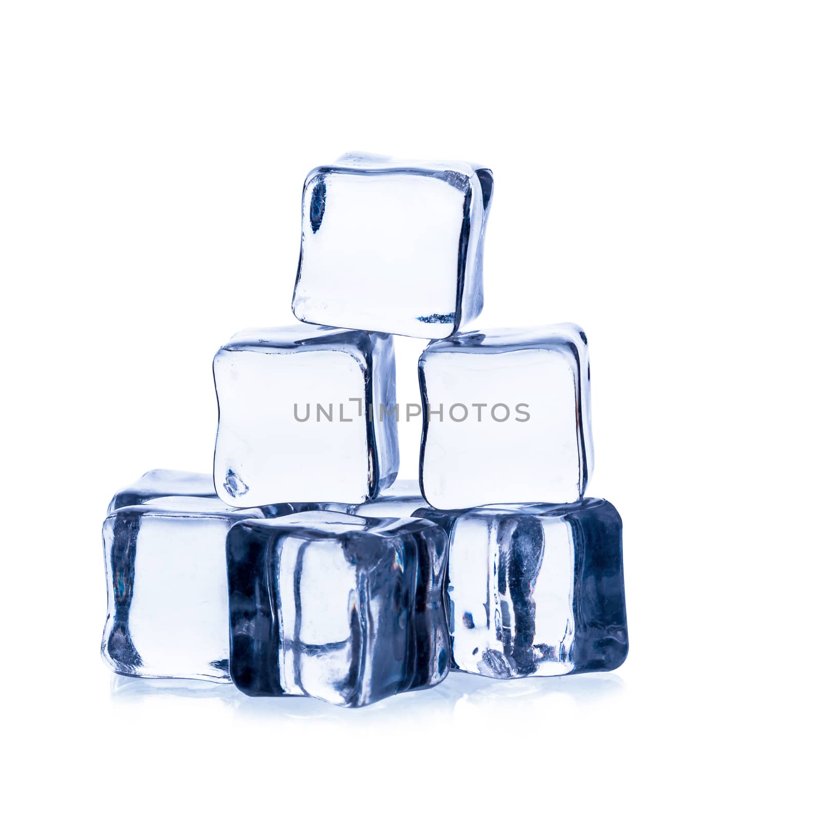 Ice cubes on a white background by kaiskynet