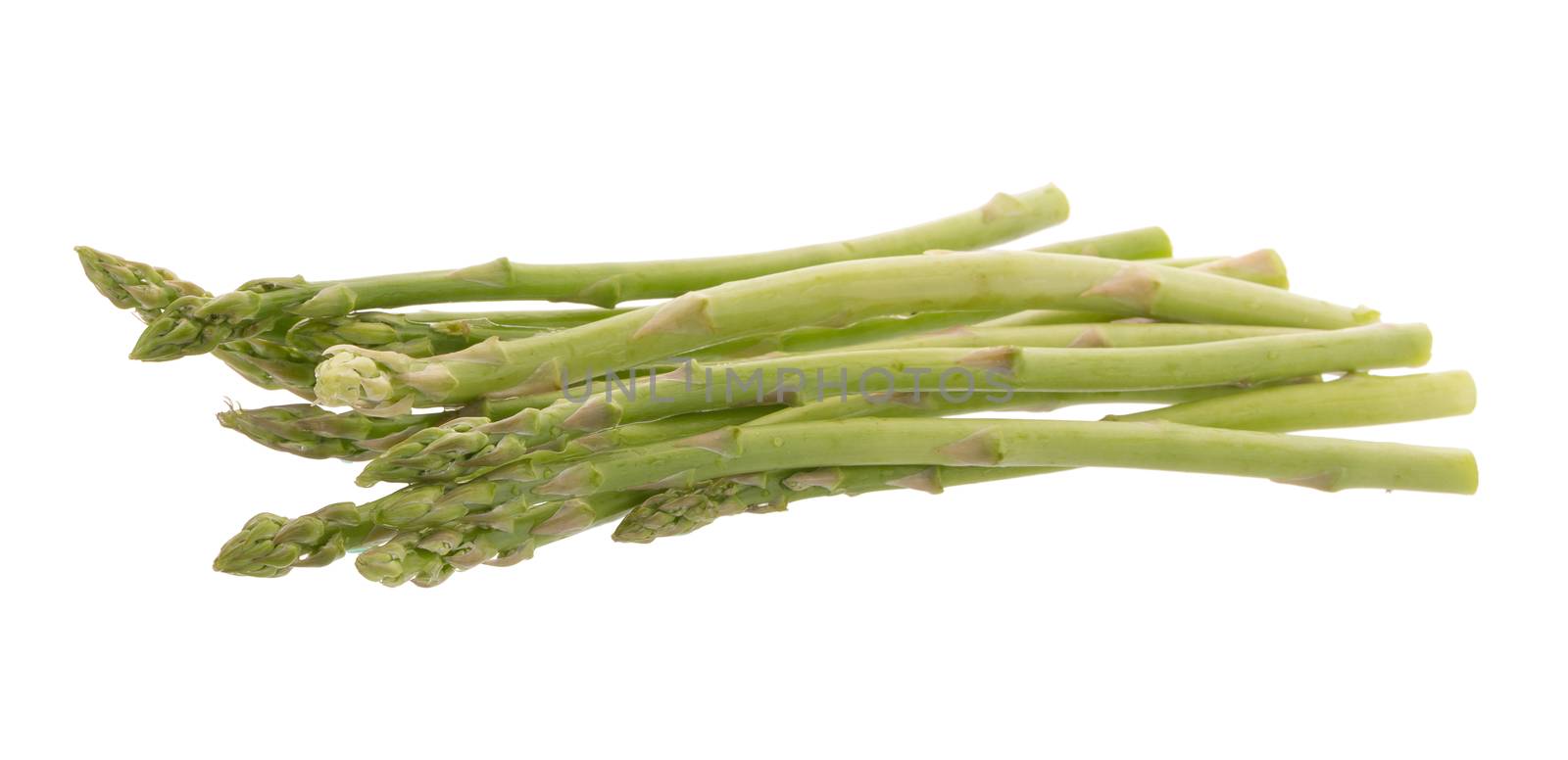 Bunch of green asparagus isolated on white background by kaiskynet