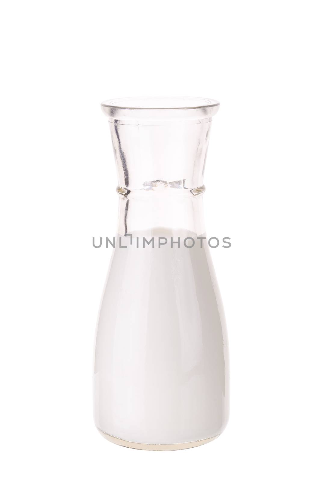 Glass Milk Bottle isolated on white background