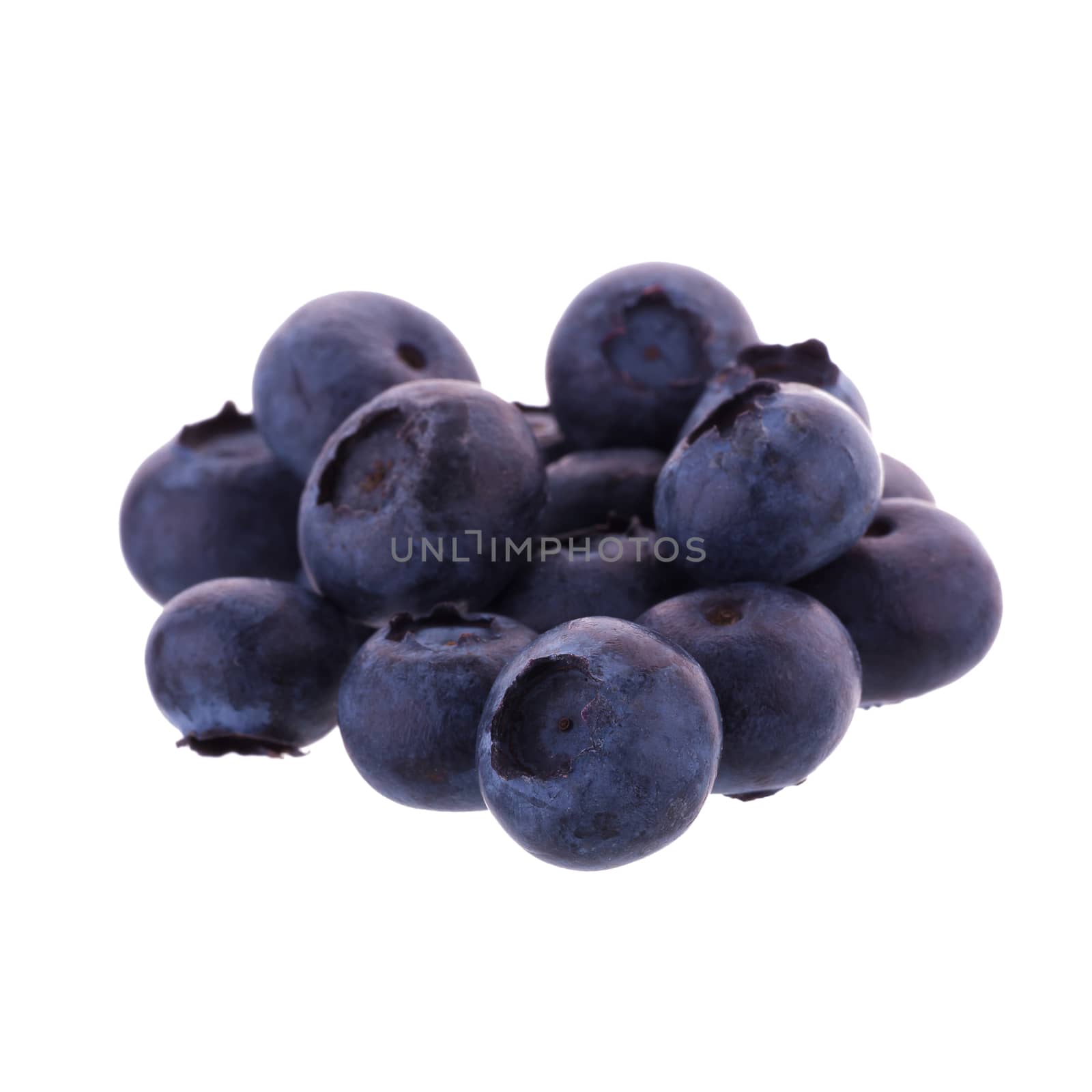 Many juicy and fresh blueberries isolated on white background. B by kaiskynet