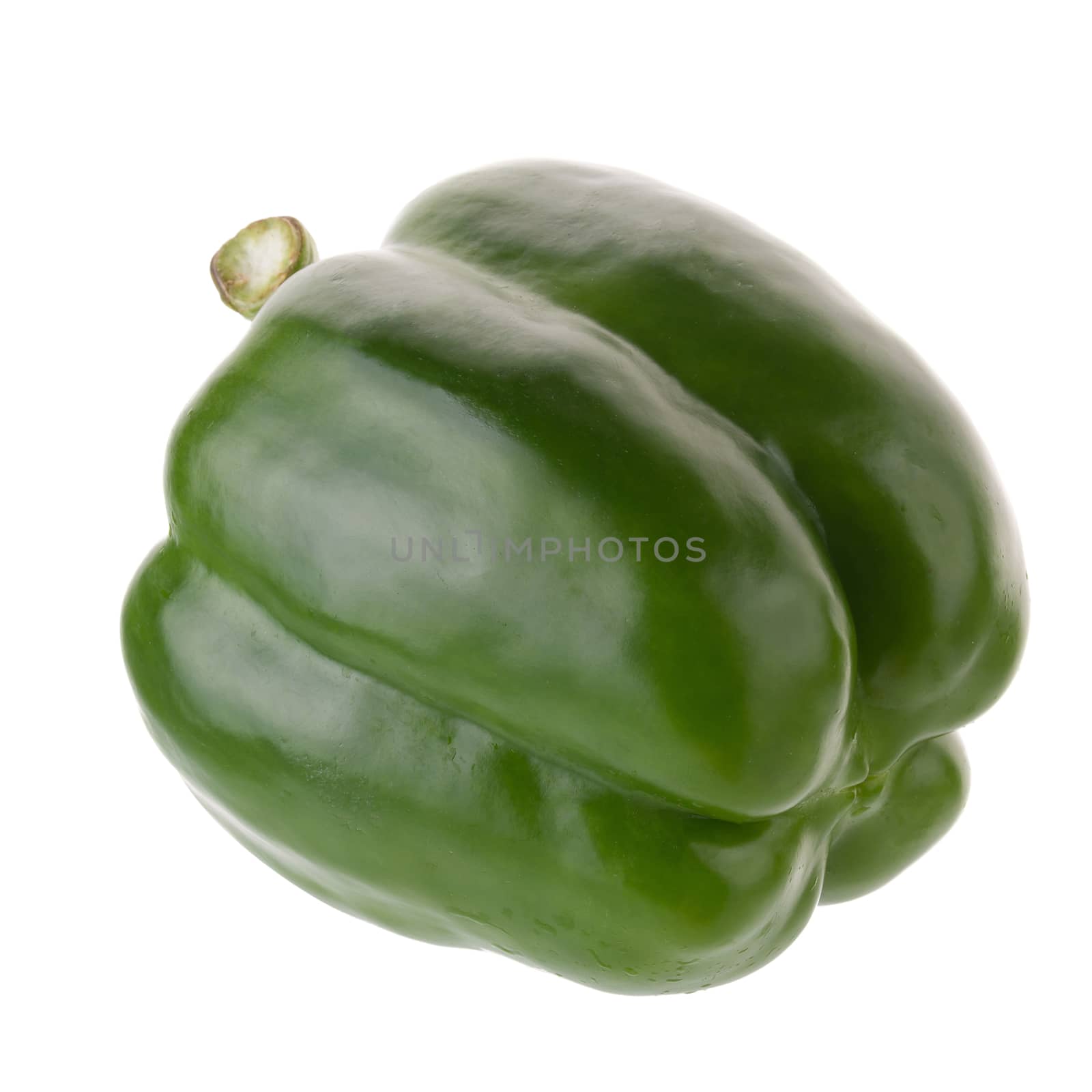 Green pepper shooted isolated on a white background.