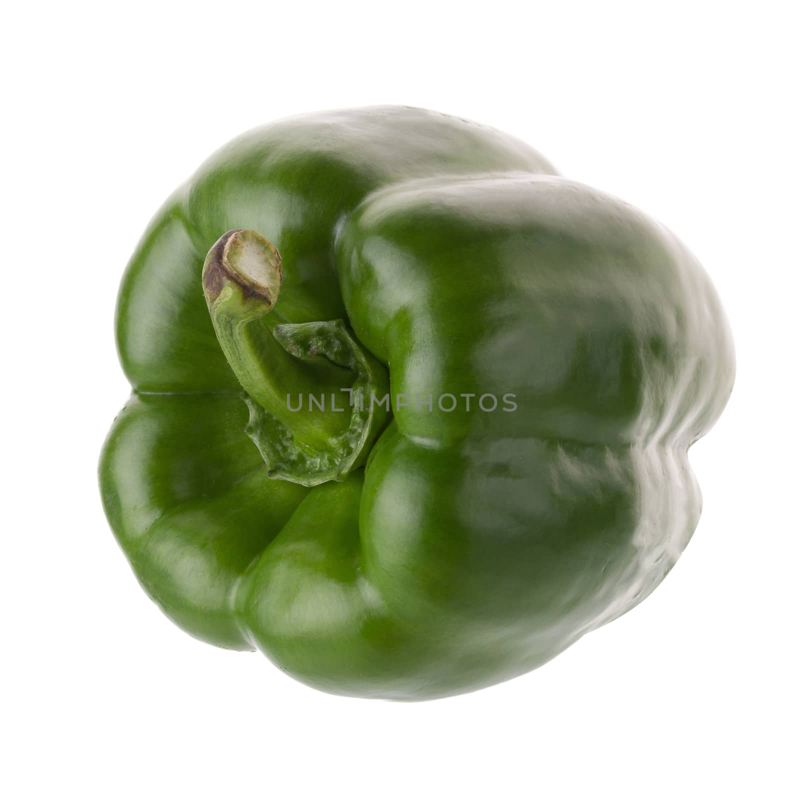 Green pepper shooted isolated on a white background.