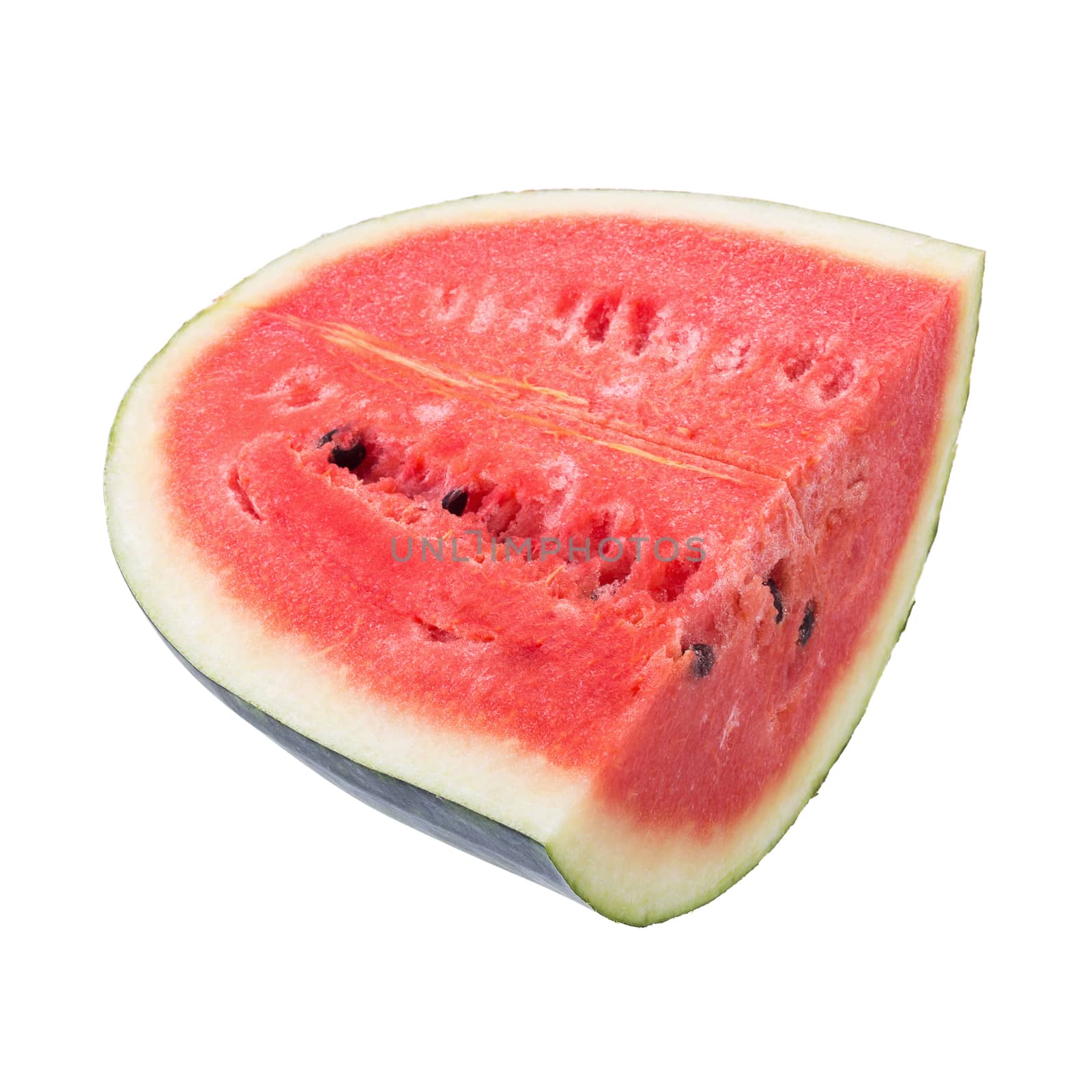 juicy slice of watermelon on a white background by kaiskynet