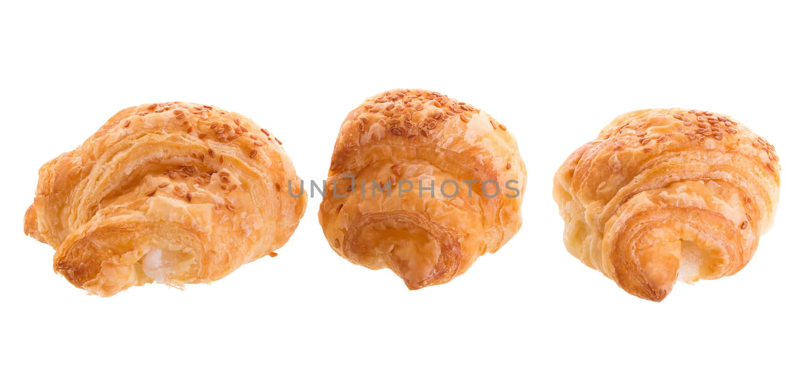 Croissants isolated on white background by kaiskynet