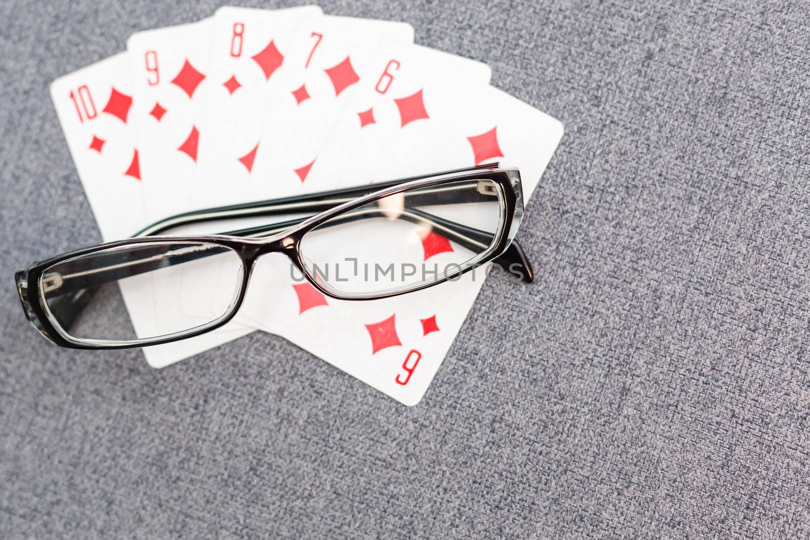 glasses playing cards