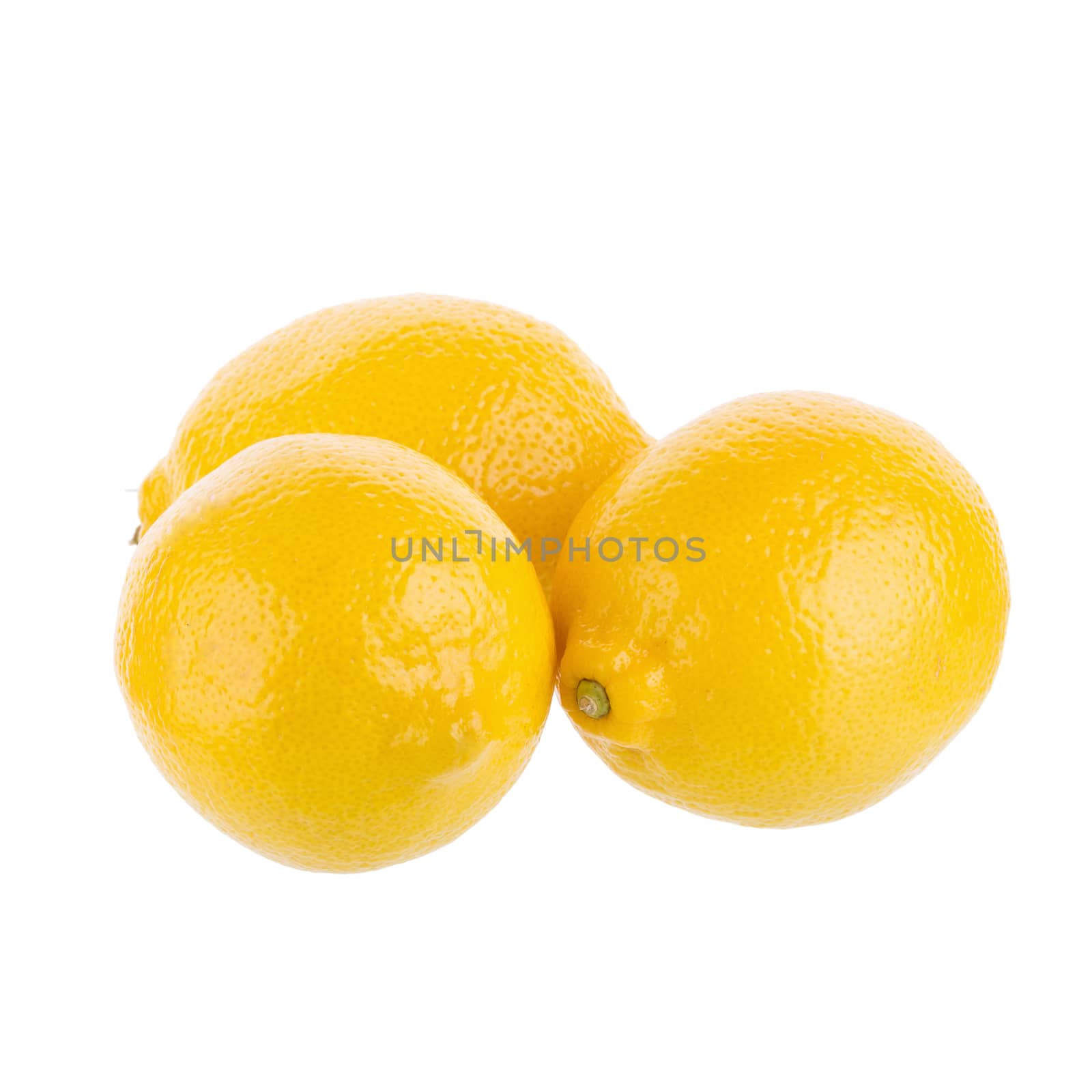 yellow lemon isolated on over white background.