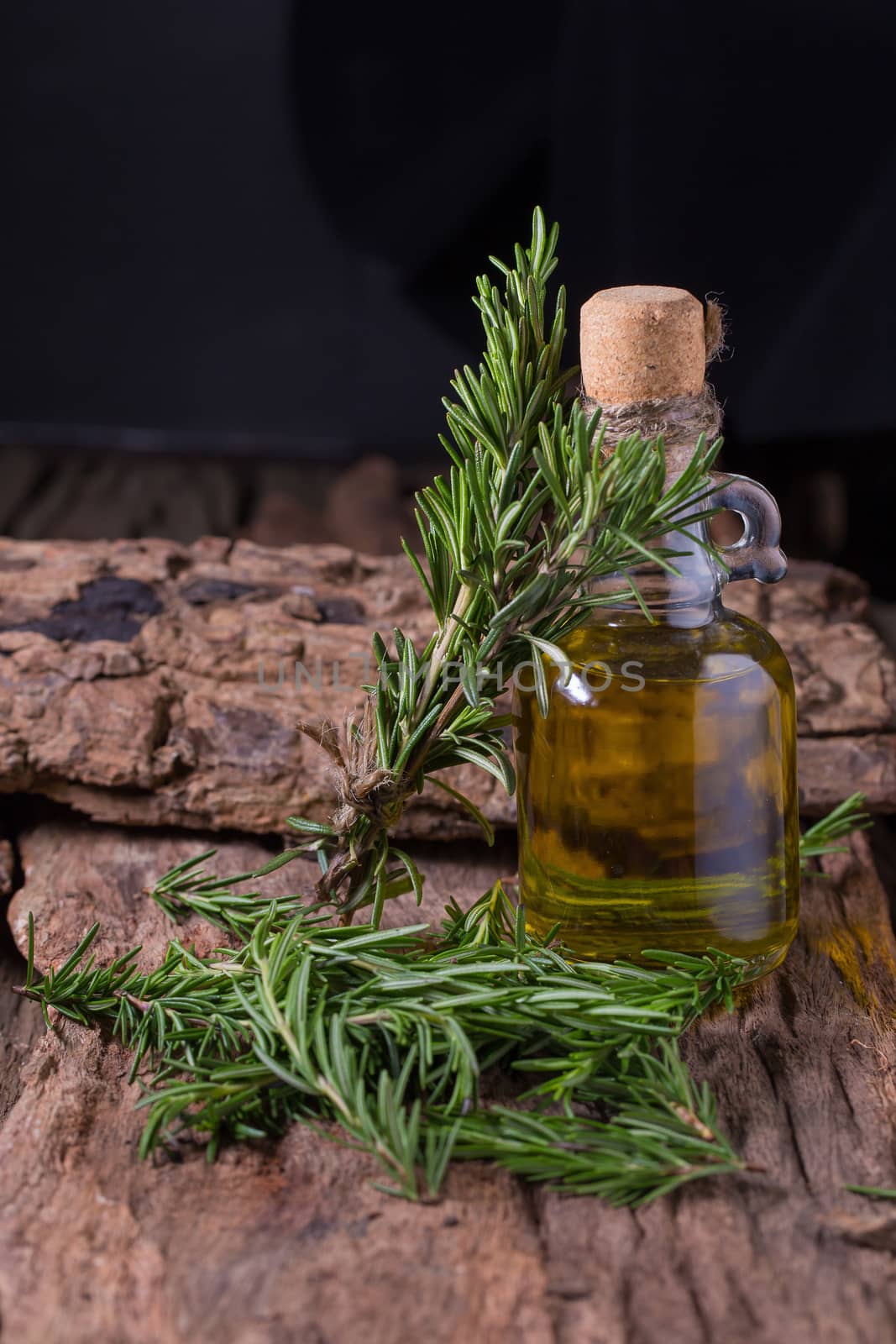 rosemary Herbs and Medicinal herbs. fresh rosemary bunch and oil by kaiskynet