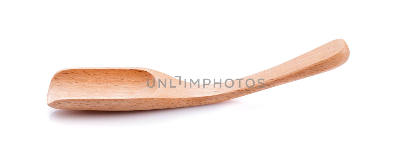 Wooden spoon on a white background.