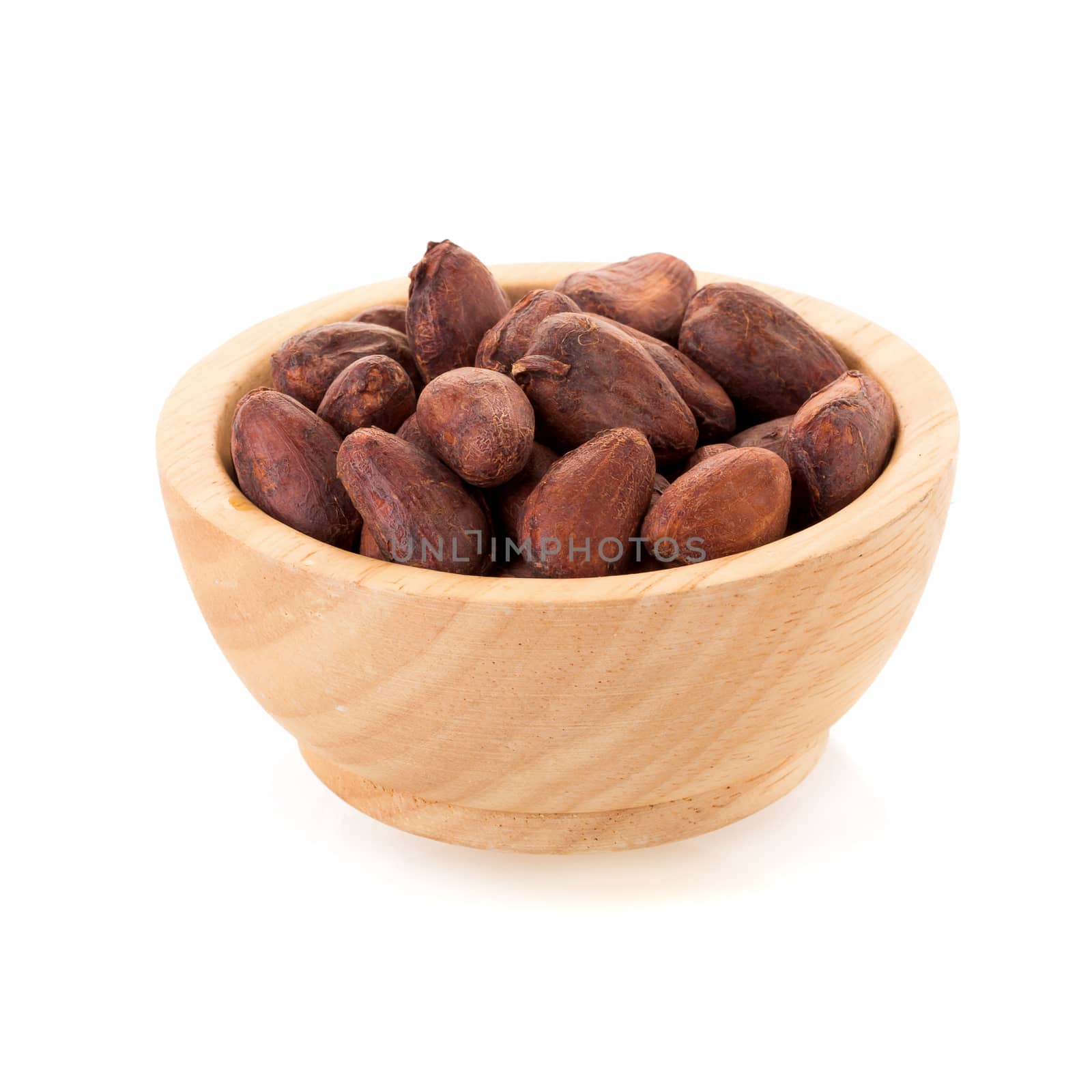 Chocolate with cacao, isolated on white background.