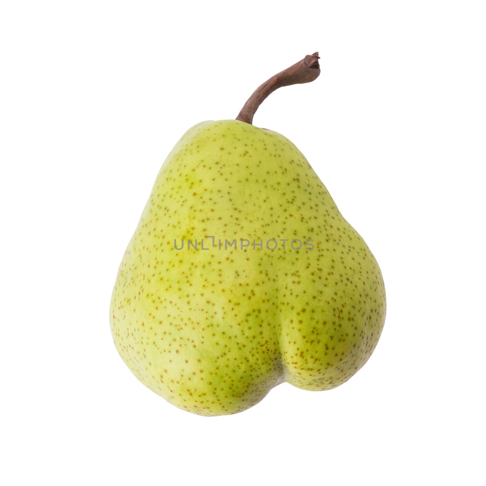 fresh green pear isolated on white background.
