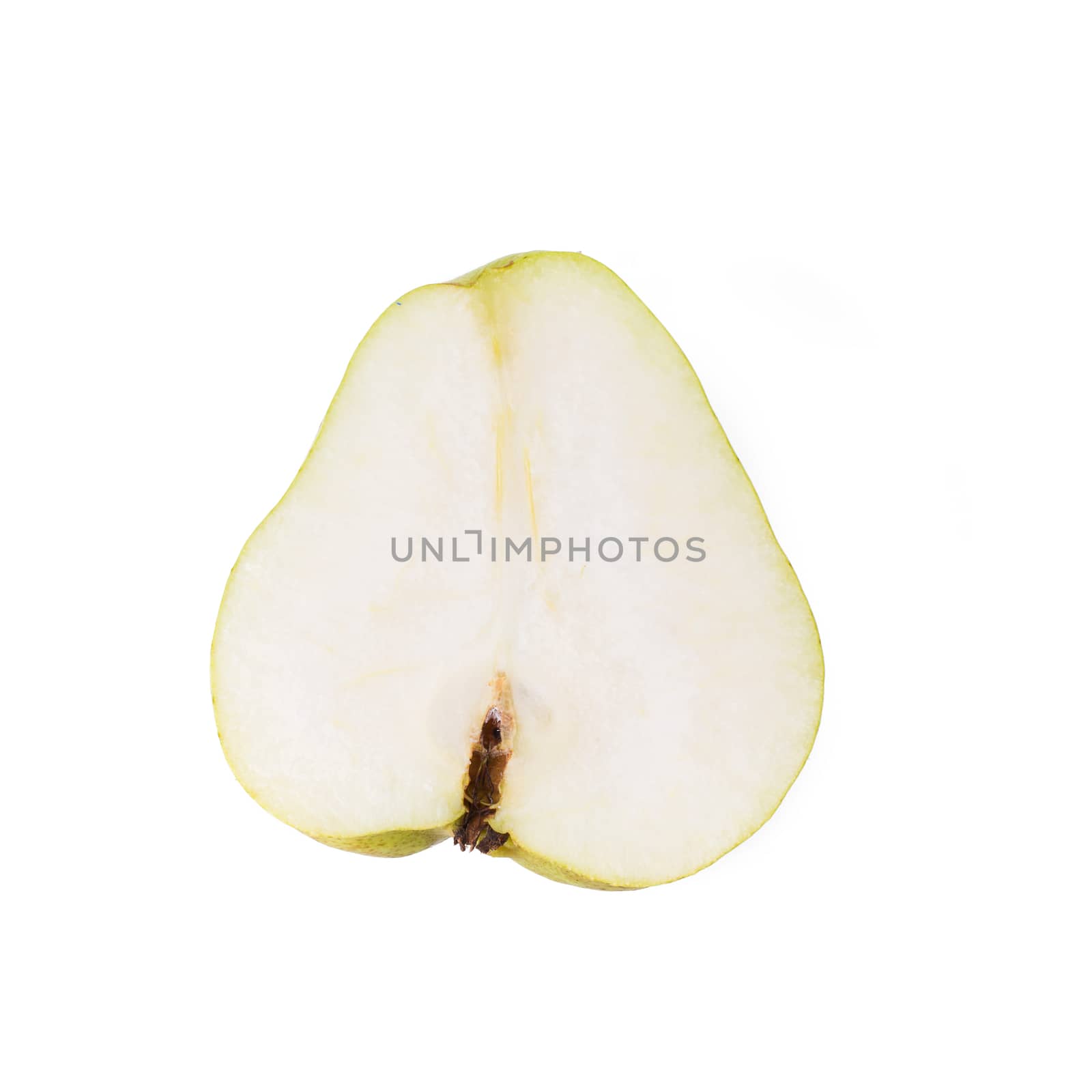 Pear with a cut isolated on white background by kaiskynet