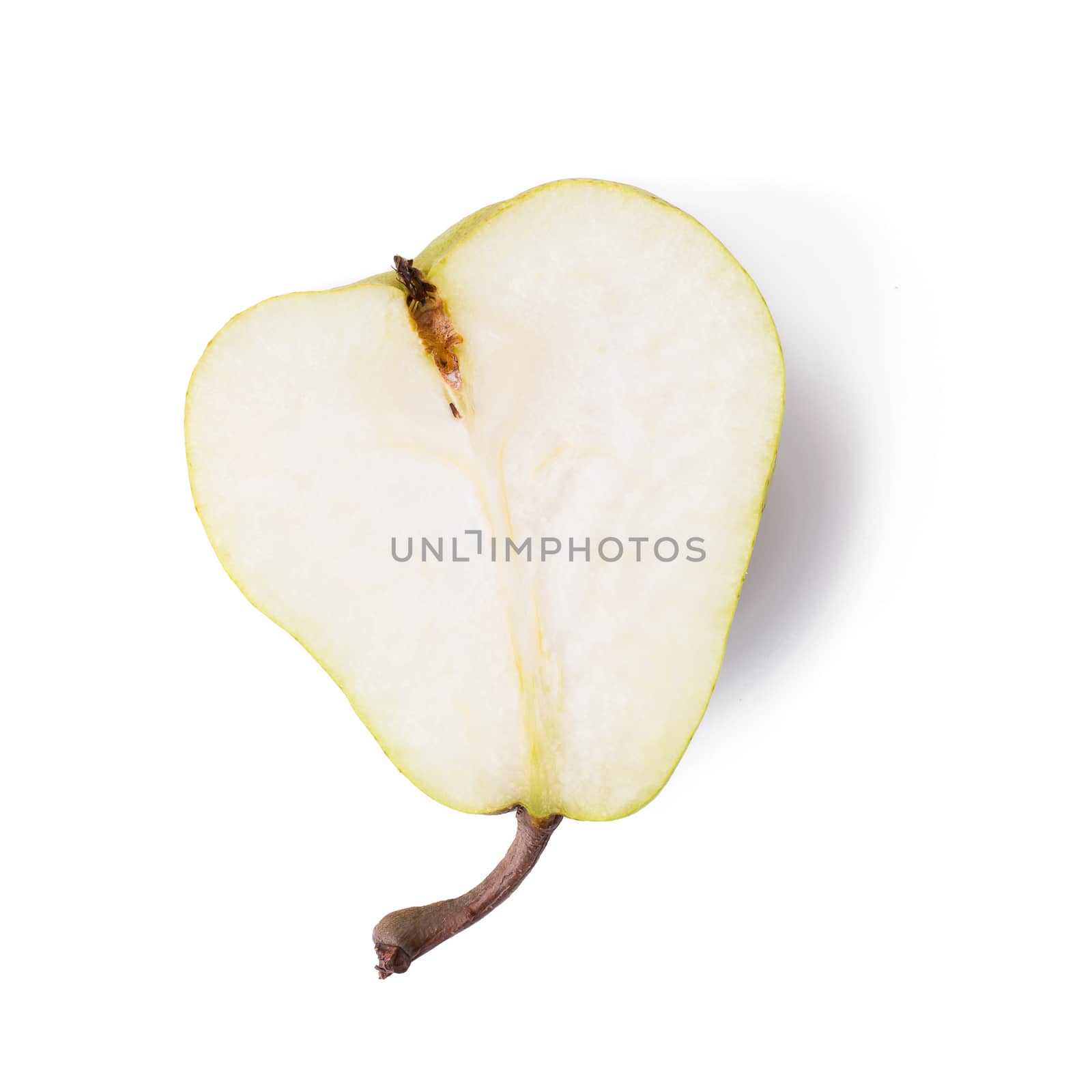Pear with a cut isolated on white background by kaiskynet
