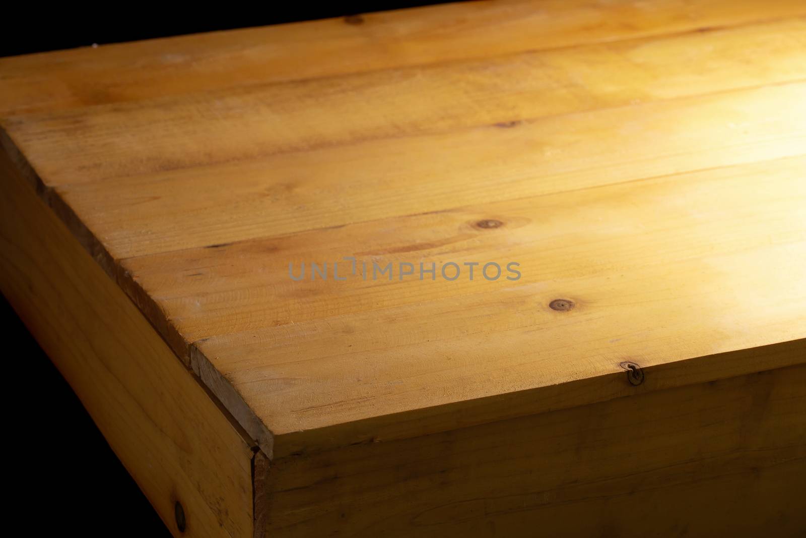Empty wood table for restaurant interior background