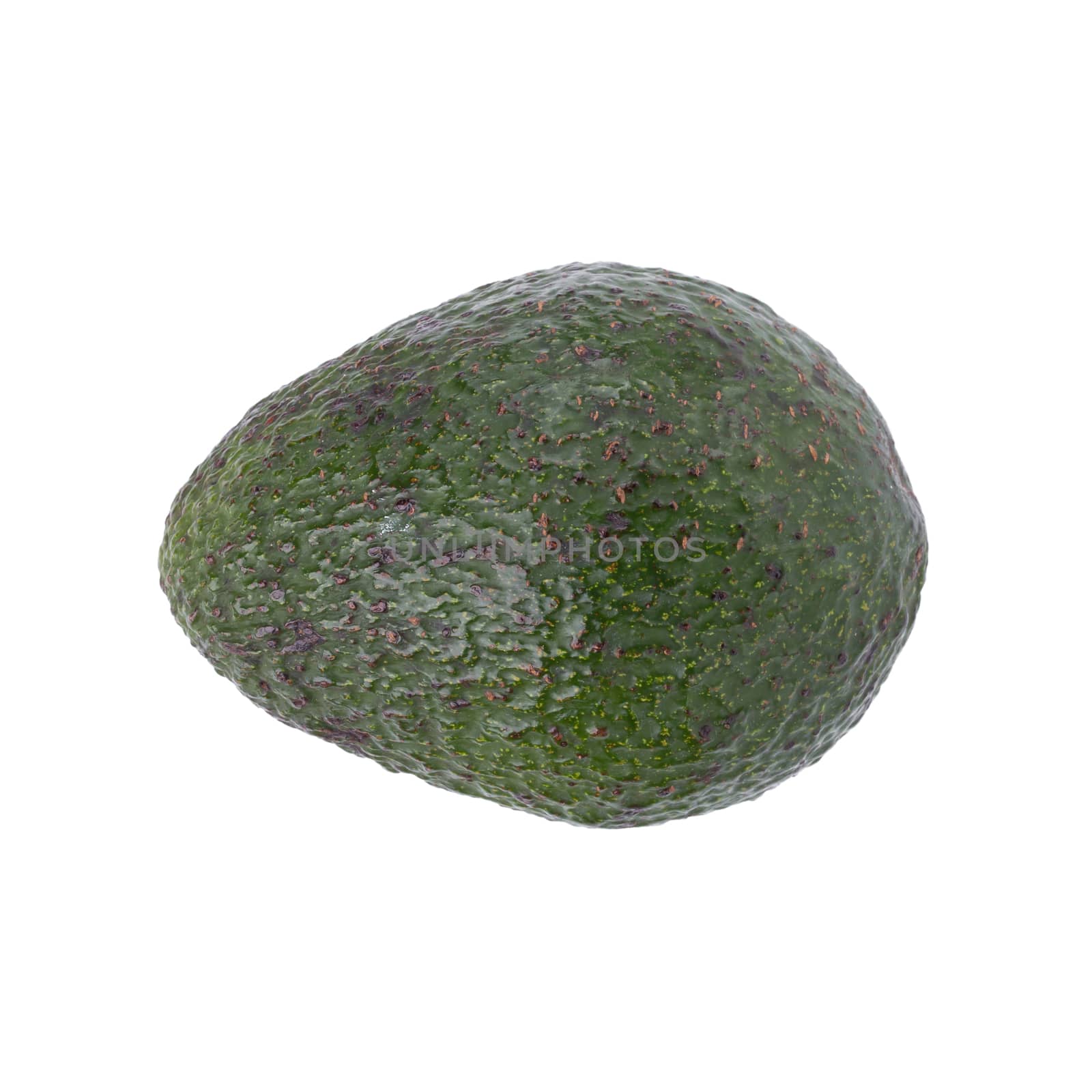 Green ripe avocado isolated on the white background.