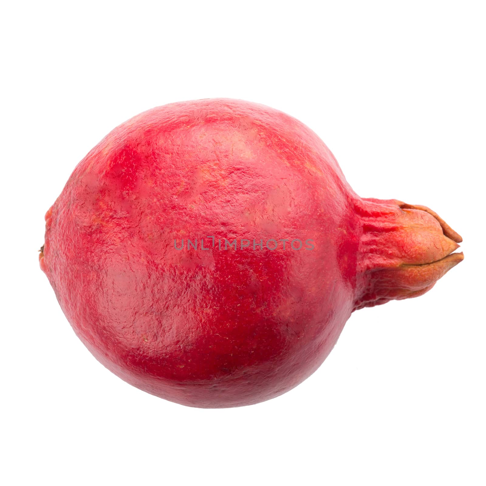 Ripe pomegranate fruit isolated on white background.