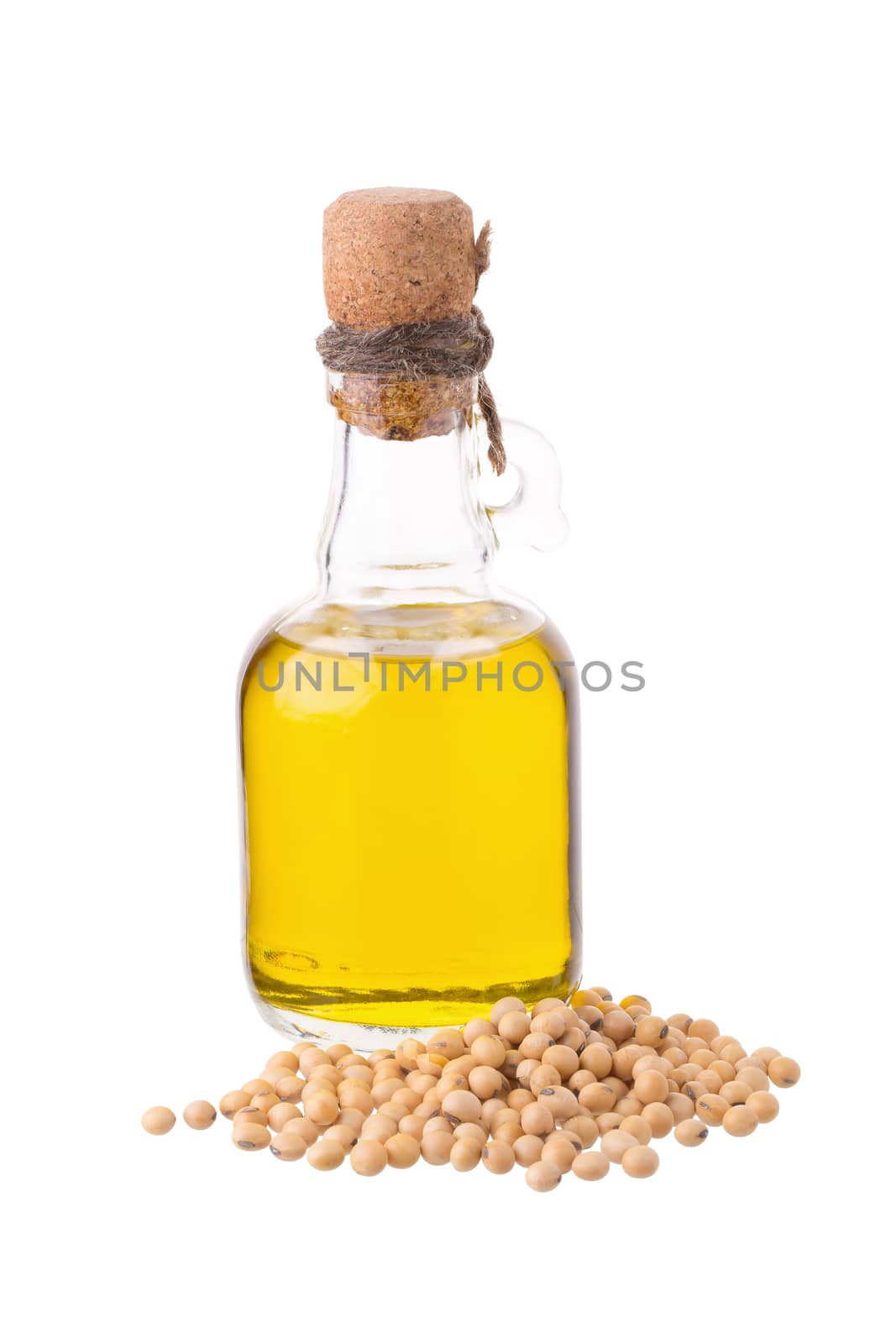 oil and soybean close up on white background by kaiskynet