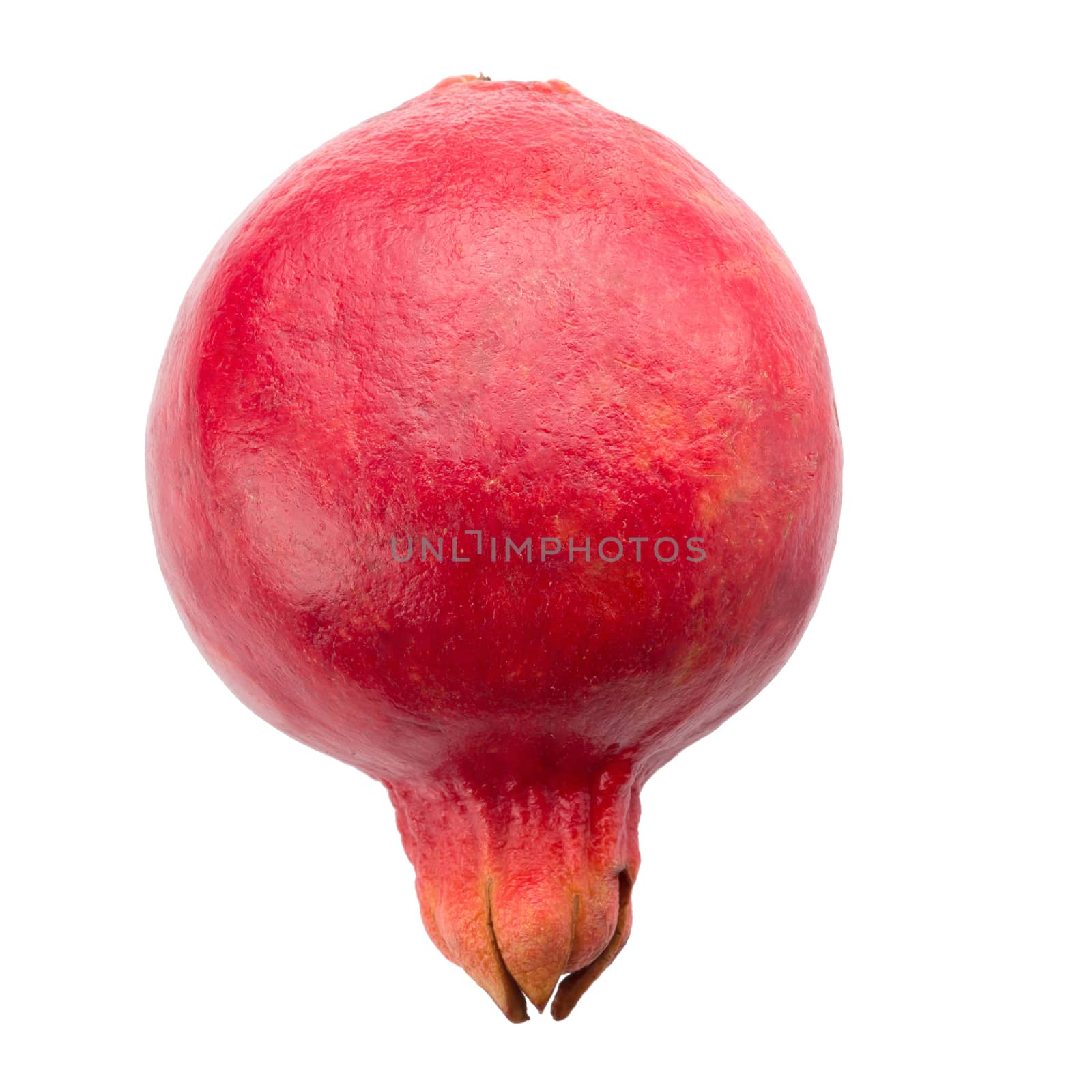 Ripe pomegranate fruit isolated on white background.