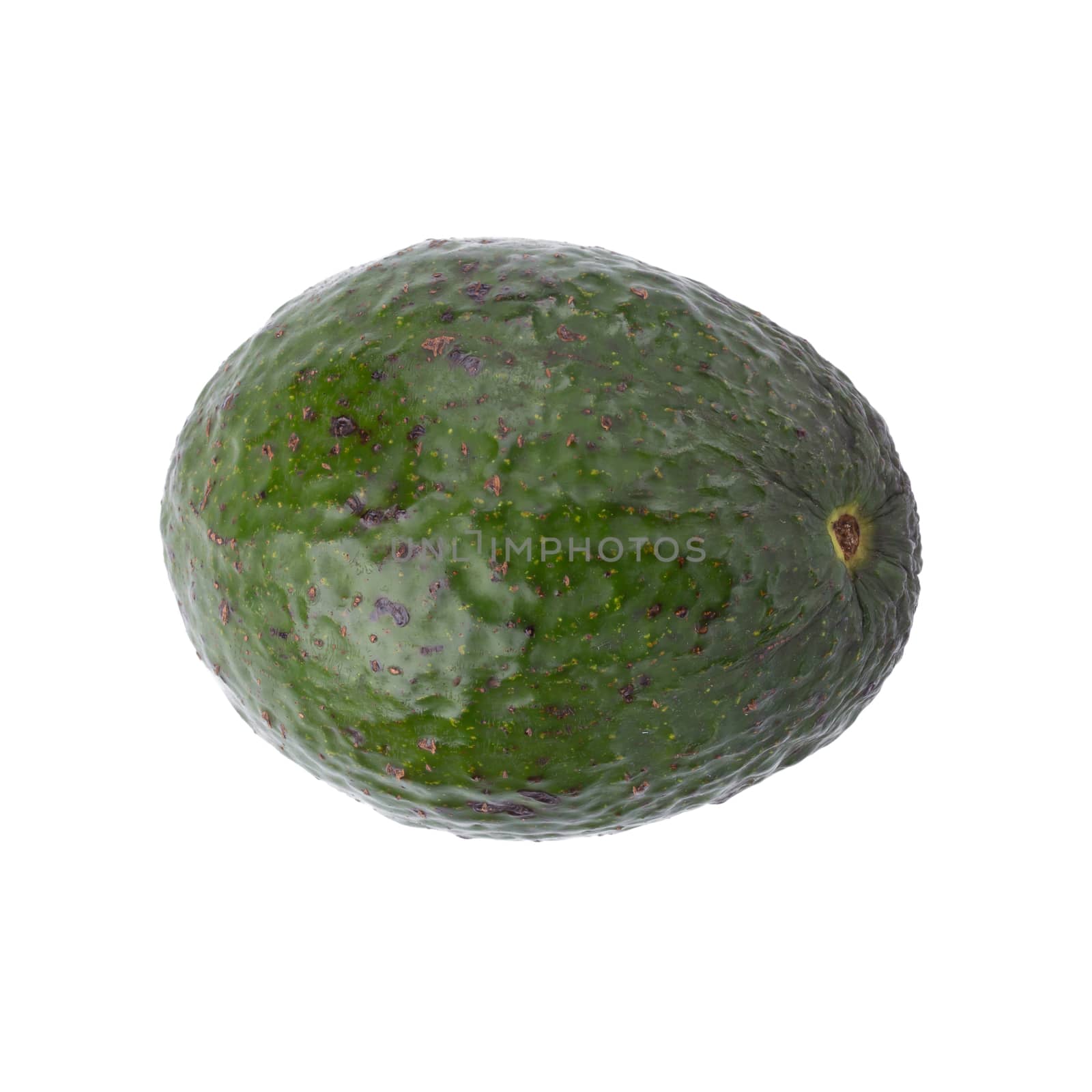 Green ripe avocado isolated on the white background.