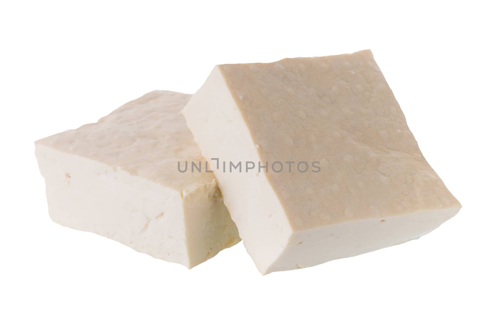 soy cheese tofu diced isolated on white background by kaiskynet