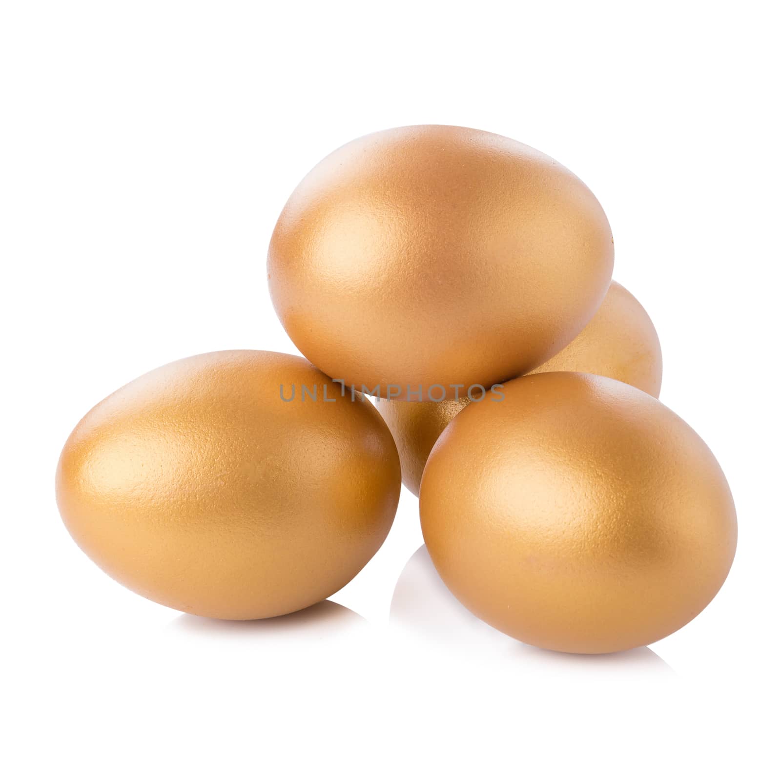 Golden Egg isolated on a white background.